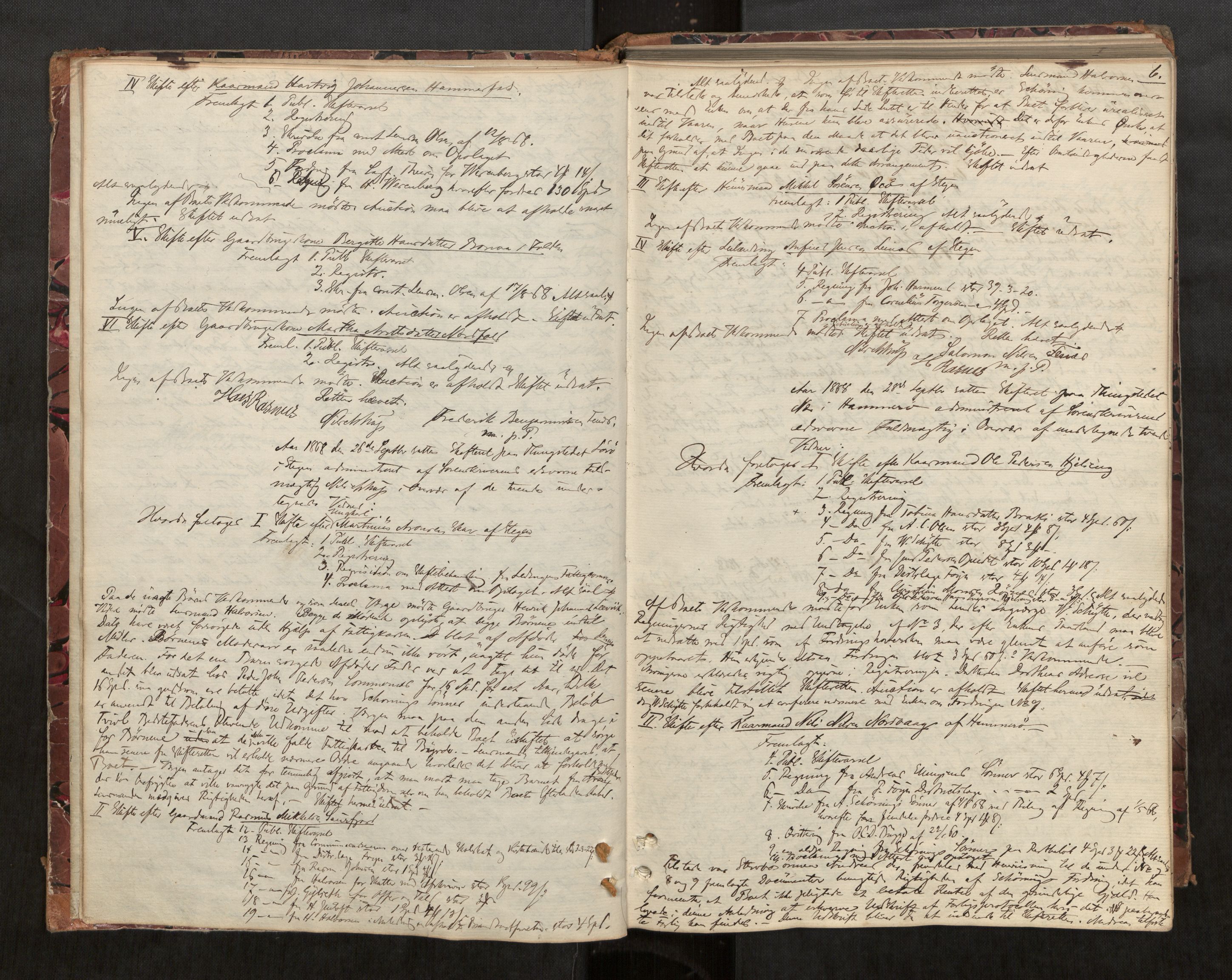 Salten sorenskriveri, AV/SAT-A-4578/1/3/3B/L0007: Skiftebehandlingsprotokoll, 1868-1879, s. 6