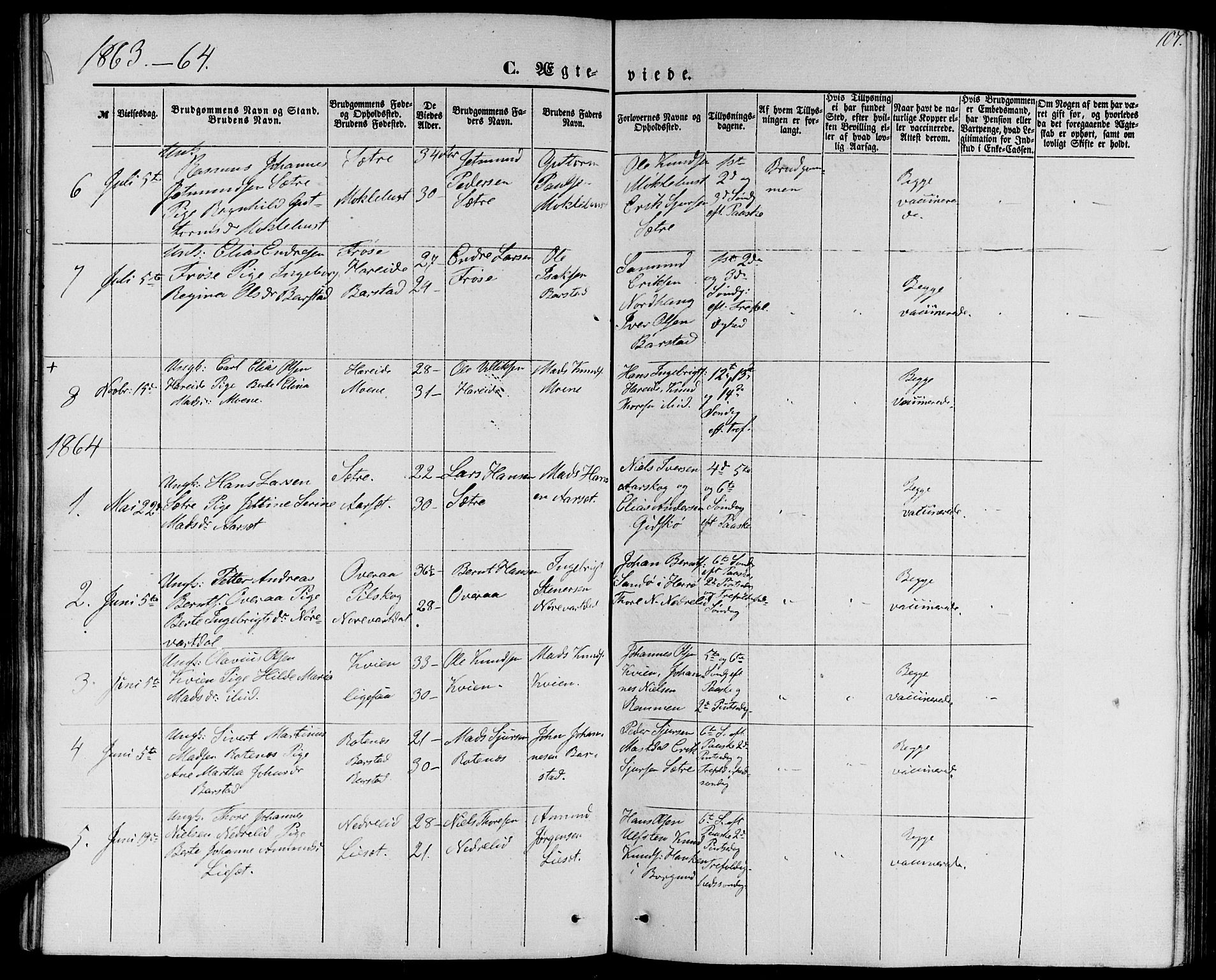 Ministerialprotokoller, klokkerbøker og fødselsregistre - Møre og Romsdal, SAT/A-1454/510/L0124: Klokkerbok nr. 510C01, 1854-1877, s. 107