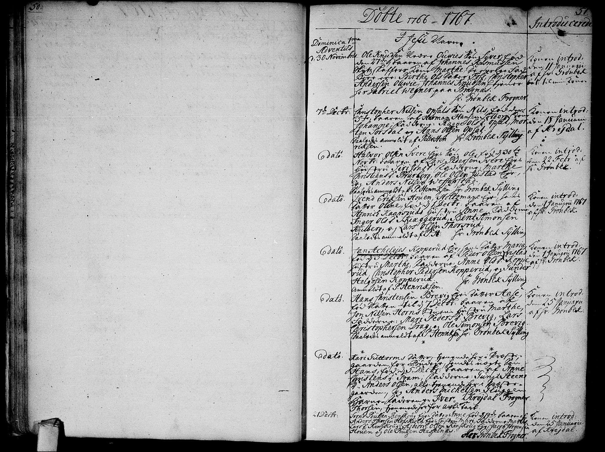 Lier kirkebøker, SAKO/A-230/F/Fa/L0005: Ministerialbok nr. I 5, 1764-1777, s. 50-51