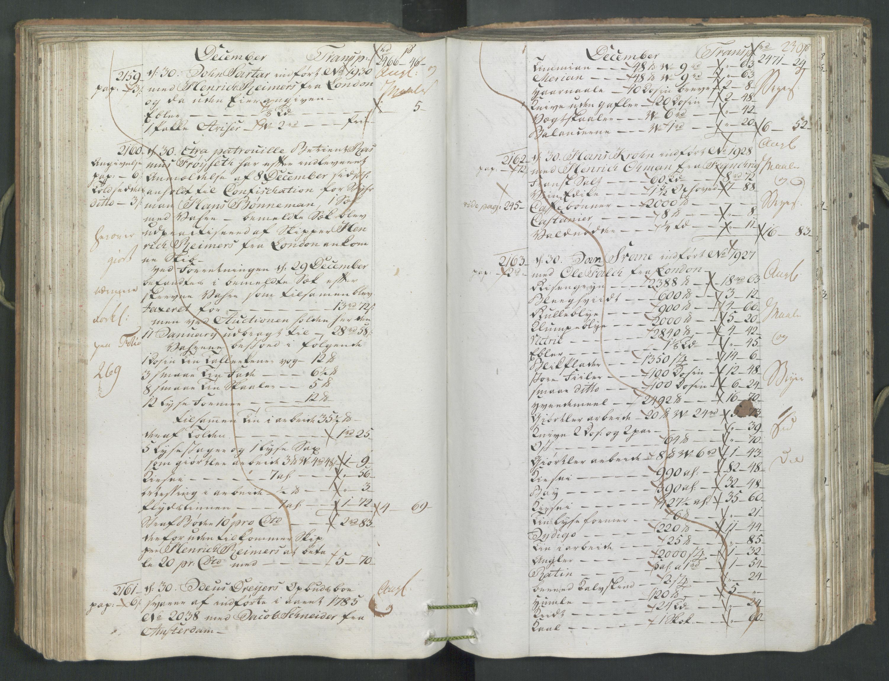 Generaltollkammeret, tollregnskaper, AV/RA-EA-5490/R26/L0222/0001: Tollregnskaper Bergen A / Inngående hovedtollbok, 1786, s. 229b-230a