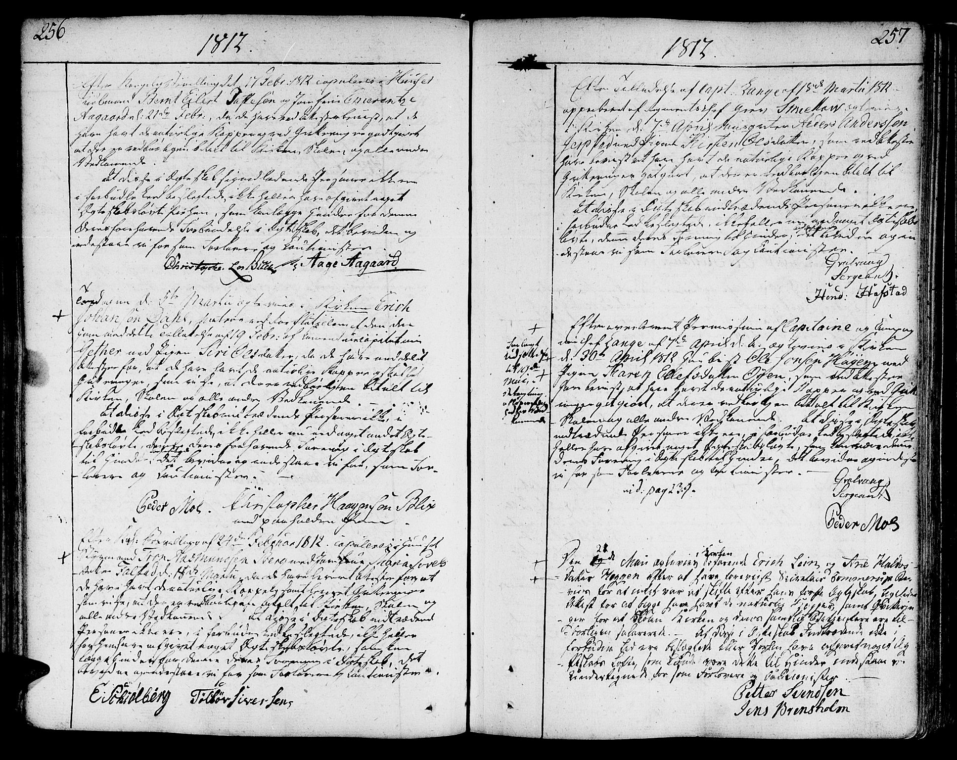 Ministerialprotokoller, klokkerbøker og fødselsregistre - Sør-Trøndelag, SAT/A-1456/602/L0105: Ministerialbok nr. 602A03, 1774-1814, s. 256-257