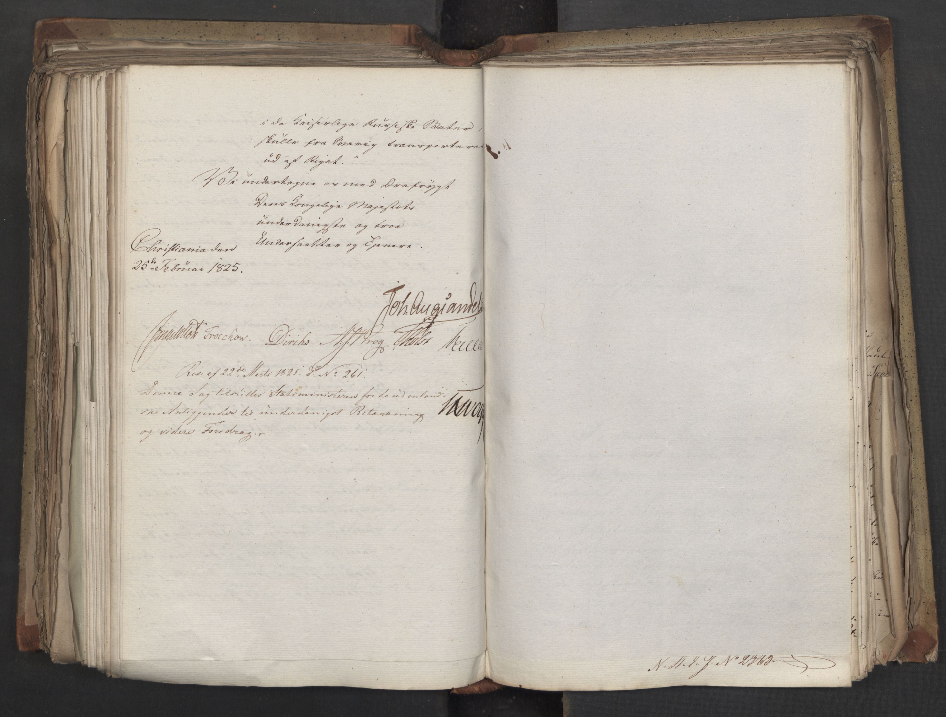 Statsrådsavdelingen i Stockholm, AV/RA-S-1003/D/Da/L0041: Regjeringsinnstillinger nr. 2204-2466, 1825, s. 449