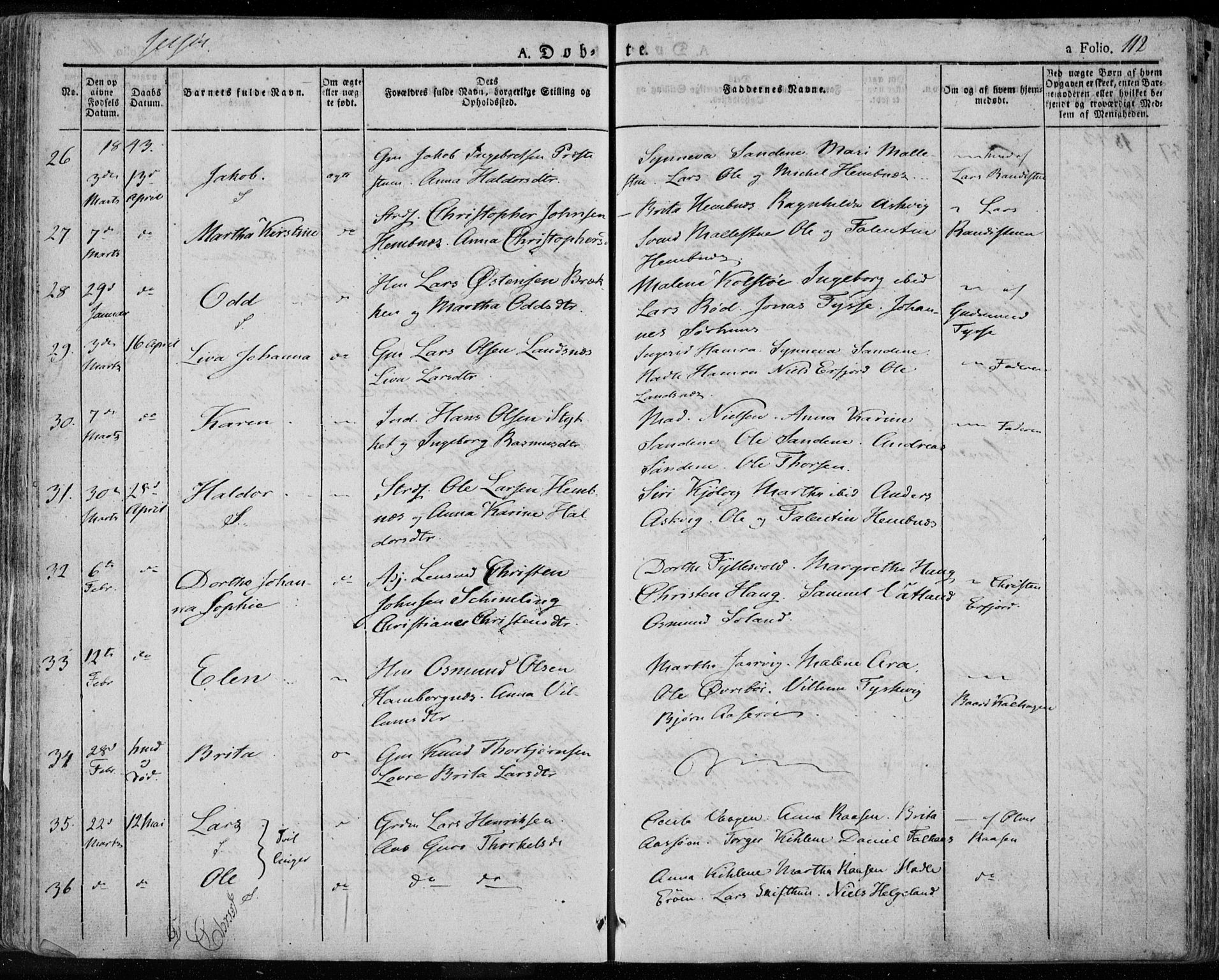 Jelsa sokneprestkontor, SAST/A-101842/01/IV: Ministerialbok nr. A 6.1, 1828-1853, s. 112