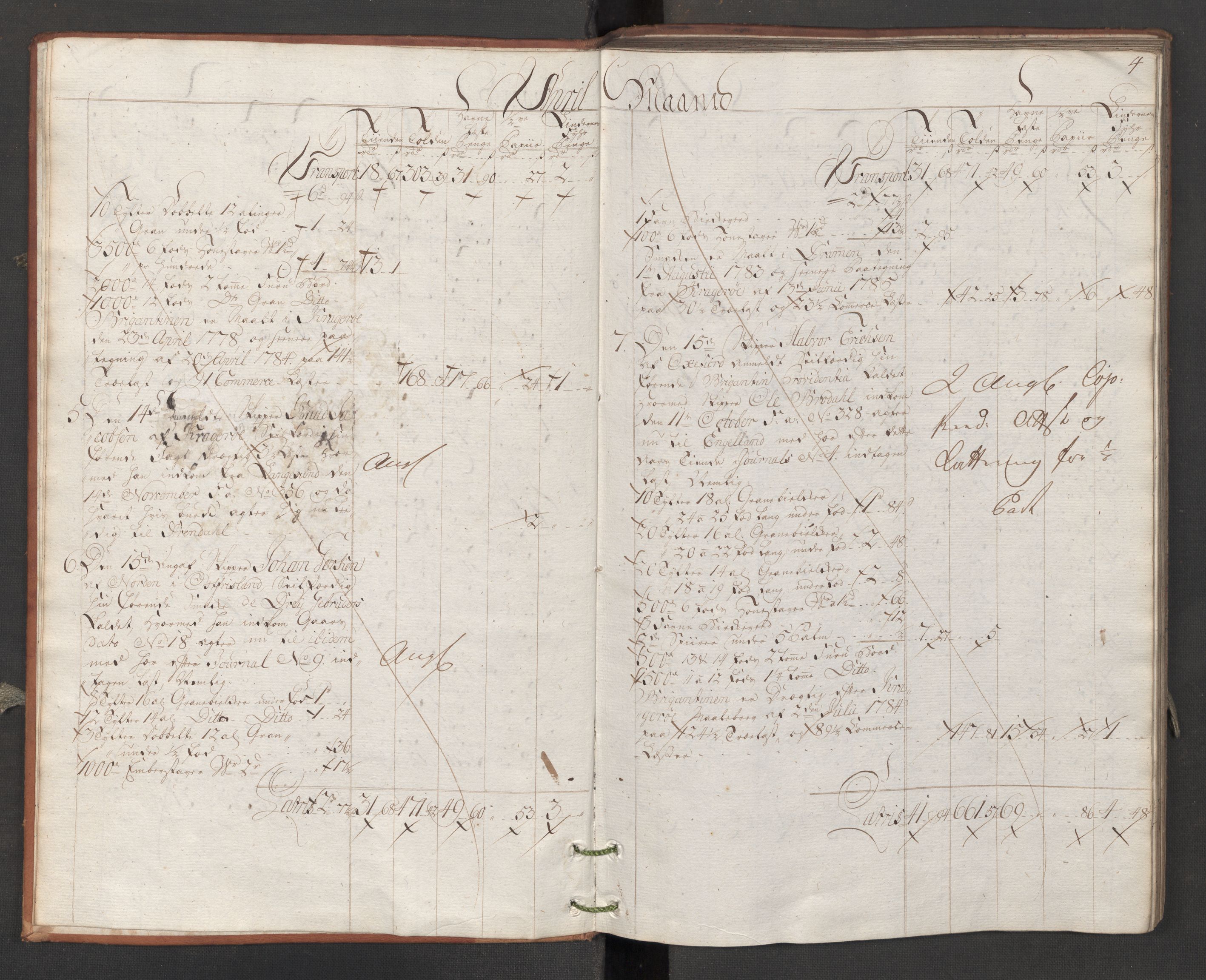 Generaltollkammeret, tollregnskaper, AV/RA-EA-5490/R13/L0080/0001: Tollregnskaper Kragerø / Utgående hovedtollbok, 1788
