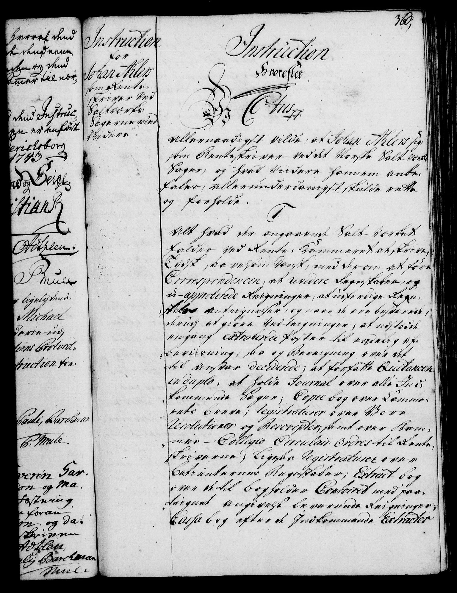 Rentekammeret, Kammerkanselliet, RA/EA-3111/G/Gg/Ggi/L0002: Norsk instruksjonsprotokoll med register (merket RK 53.35), 1729-1751, s. 360