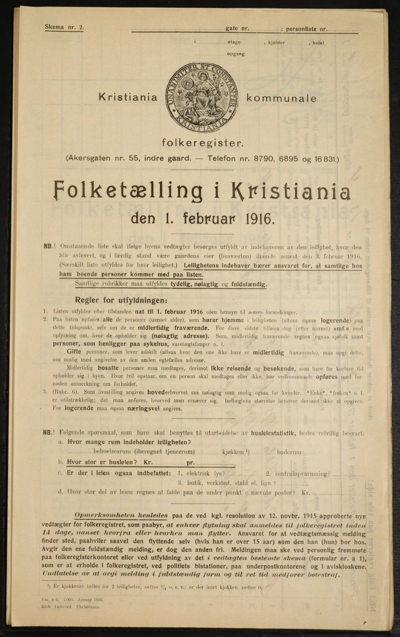 OBA, Kommunal folketelling 1.2.1916 for Kristiania, 1916, s. 133955