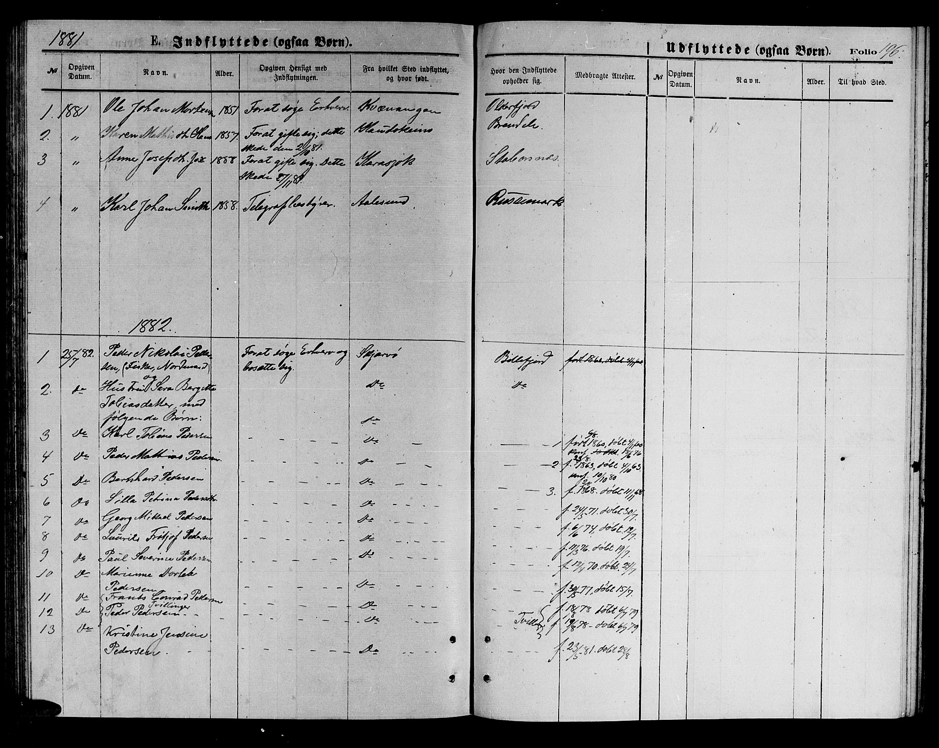 Kistrand/Porsanger sokneprestembete, SATØ/S-1351/H/Hb/L0003.klokk: Klokkerbok nr. 3, 1874-1885, s. 196