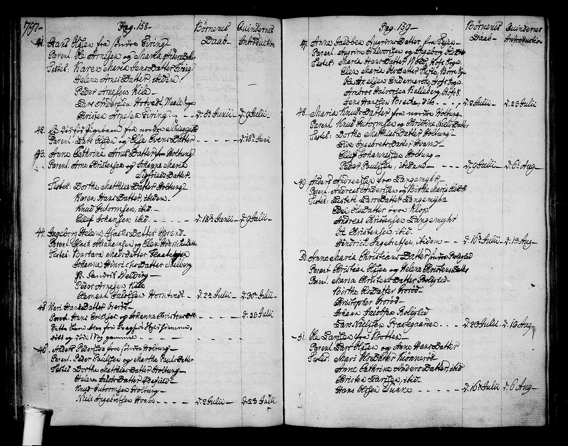 Ramnes kirkebøker, AV/SAKO-A-314/F/Fa/L0003: Ministerialbok nr. I 3, 1790-1813, s. 158-159