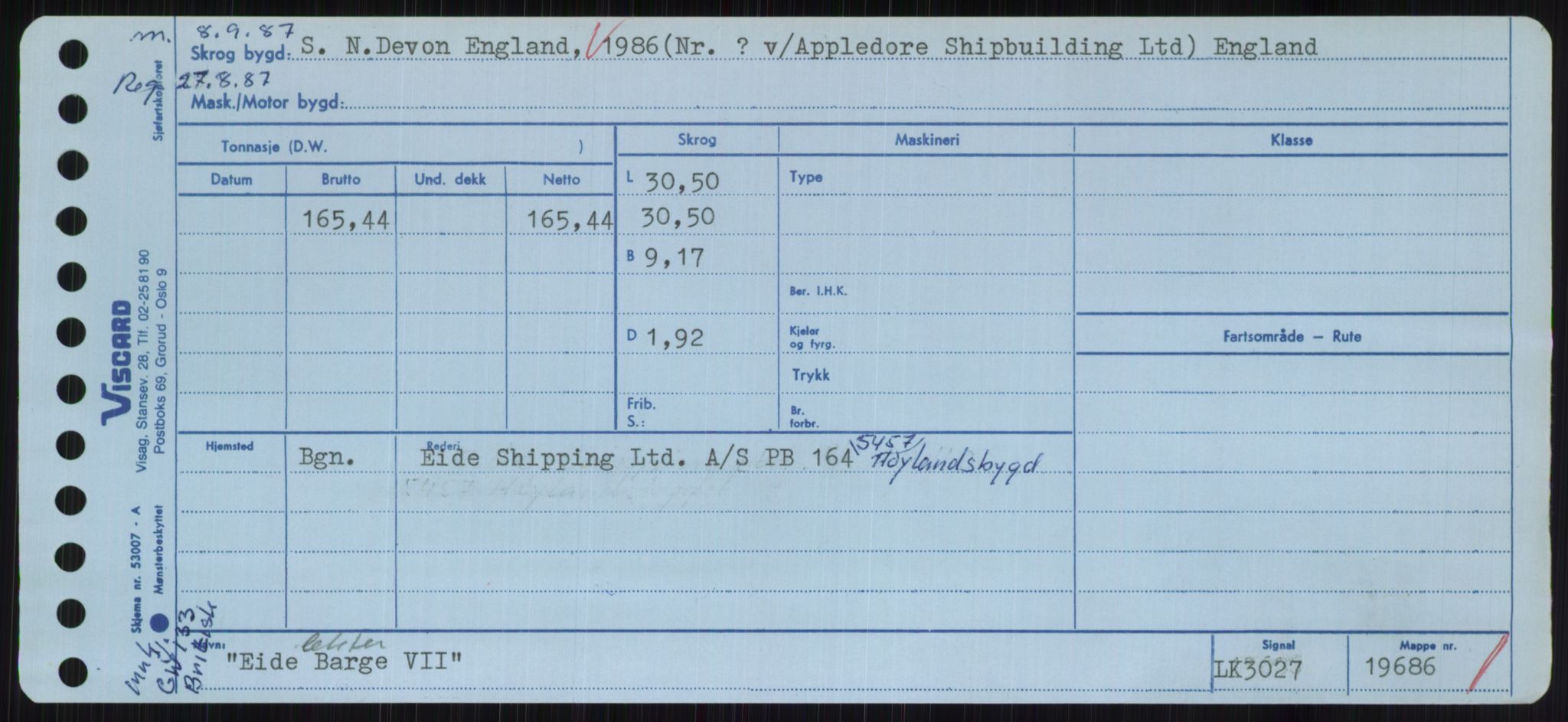 Sjøfartsdirektoratet med forløpere, Skipsmålingen, AV/RA-S-1627/H/Hc/L0001: Lektere, A-Y, s. 119