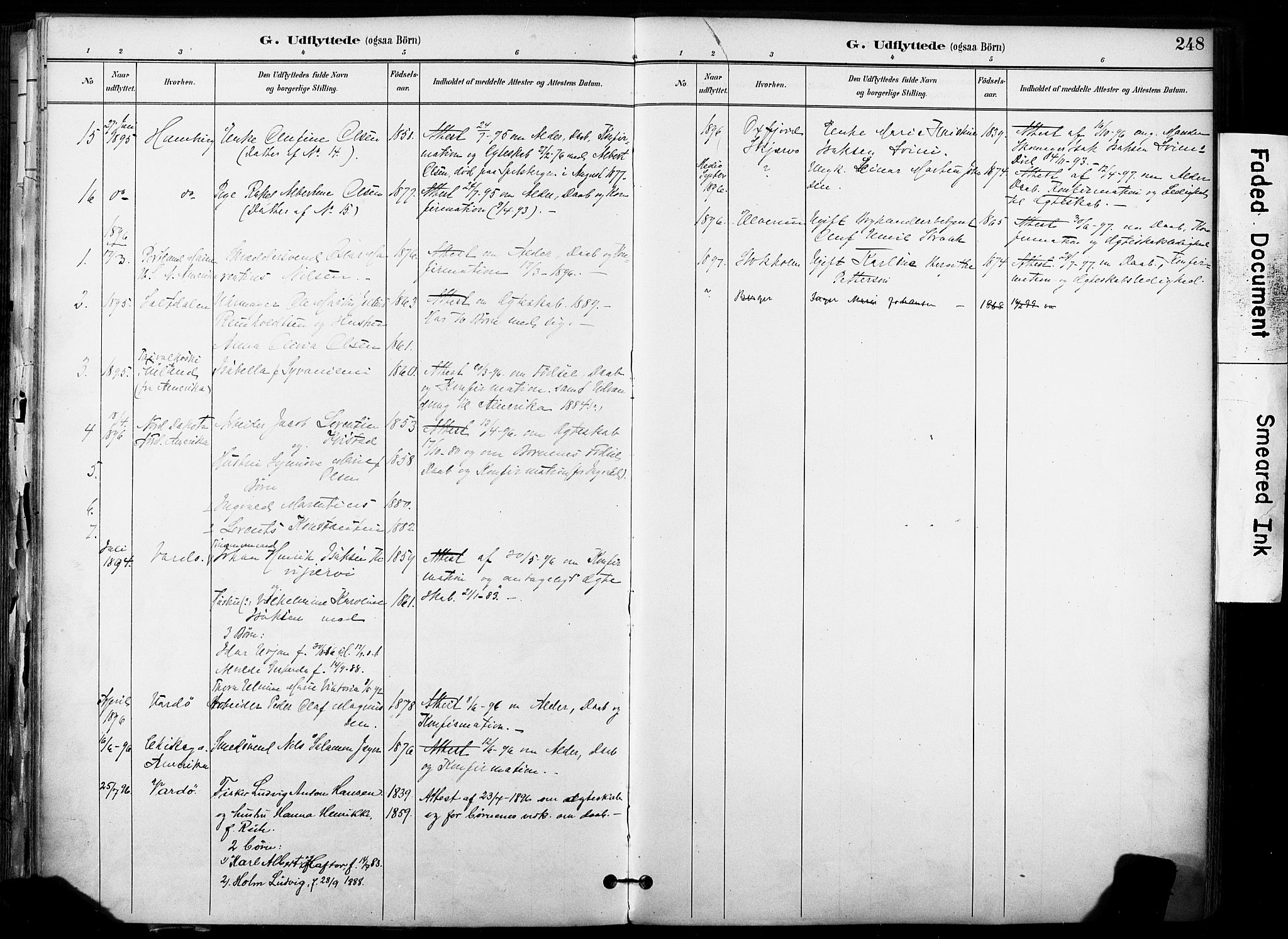 Hammerfest sokneprestkontor, AV/SATØ-S-1347/H/Ha/L0009.kirke: Ministerialbok nr. 9, 1889-1897, s. 248