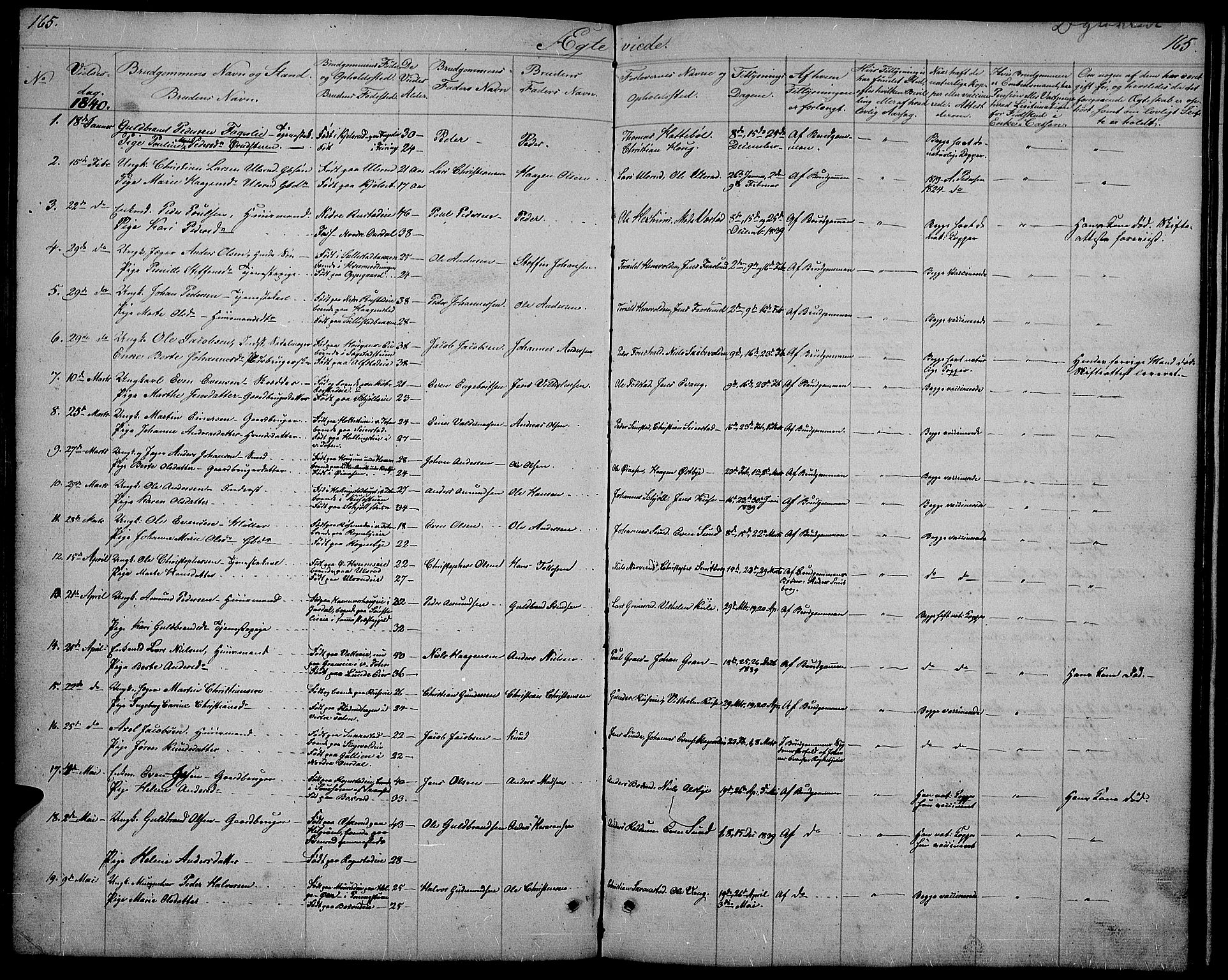 Østre Toten prestekontor, SAH/PREST-104/H/Ha/Hab/L0002: Klokkerbok nr. 2, 1840-1847, s. 165