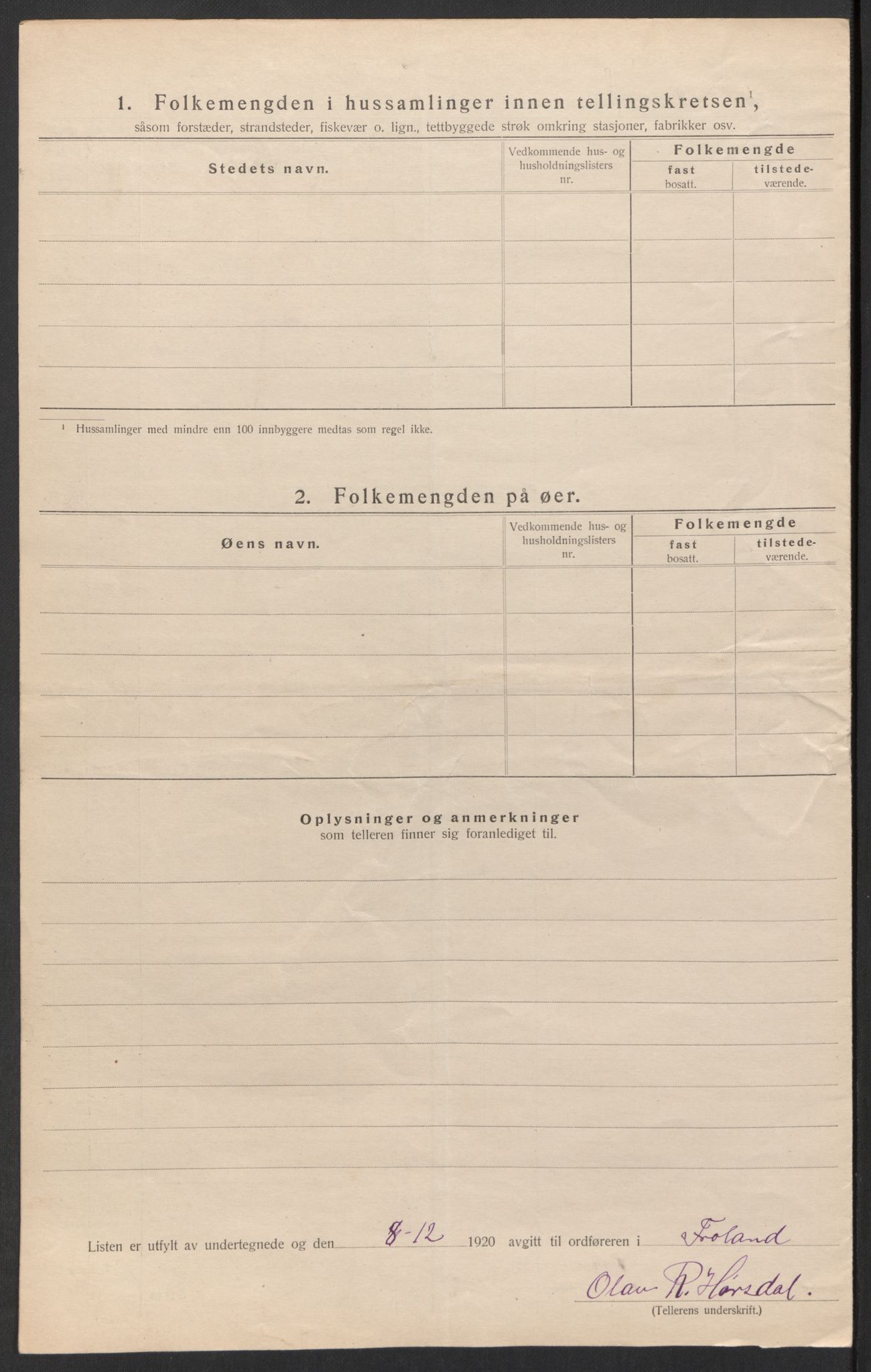 SAK, Folketelling 1920 for 0919 Froland herred, 1920, s. 23