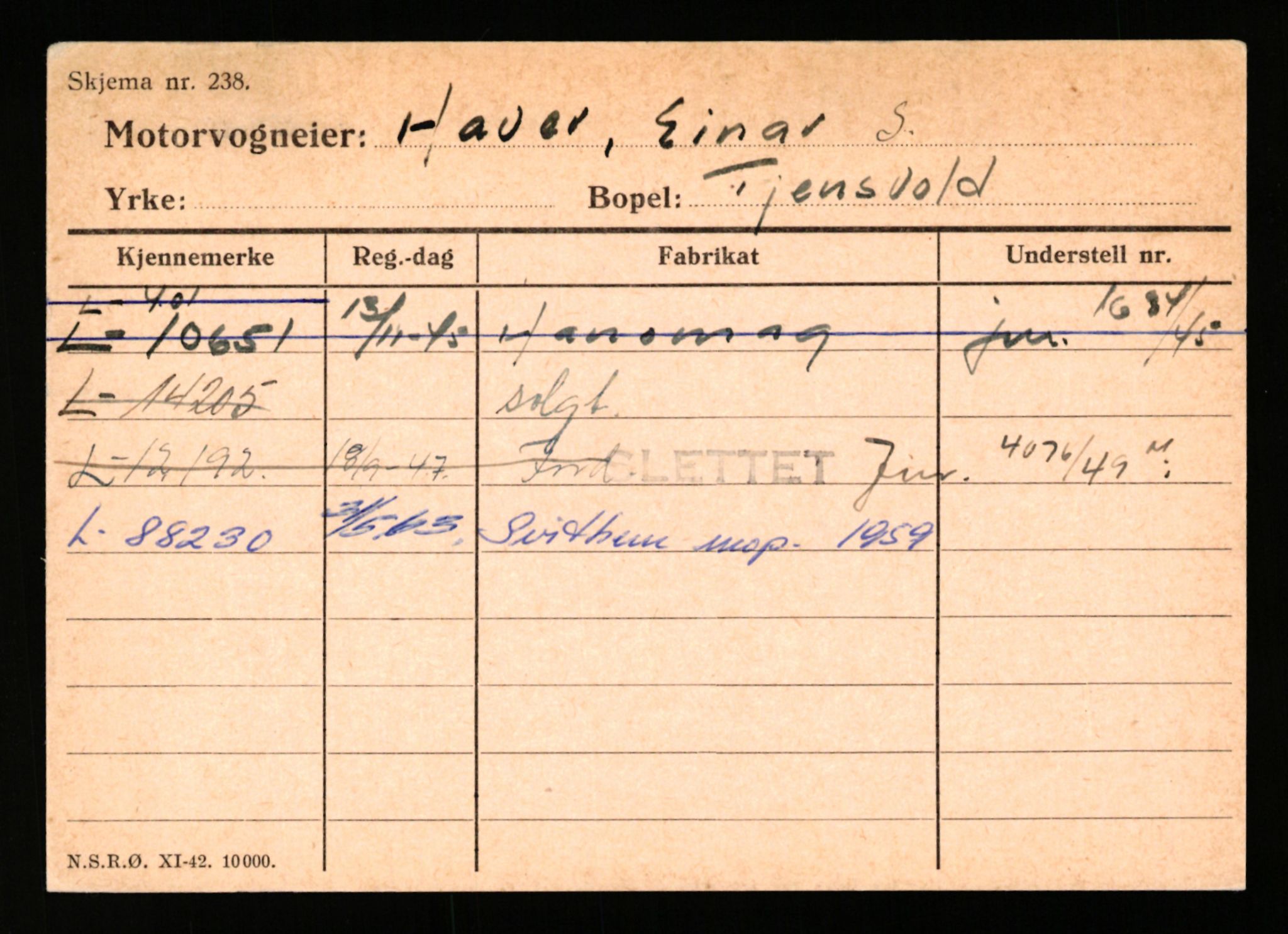 Stavanger trafikkstasjon, AV/SAST-A-101942/0/H/L0014: Haver - Hermanrud, 1930-1971, s. 33