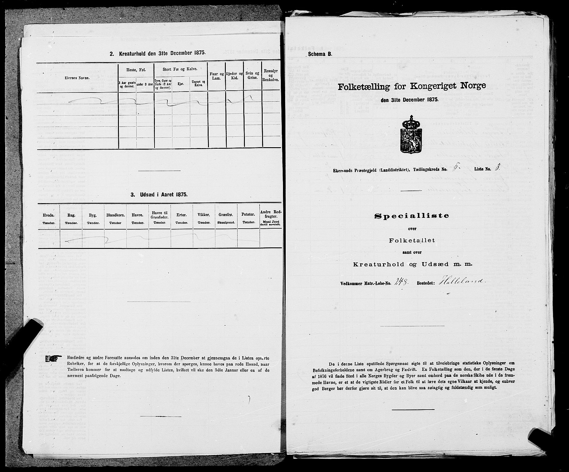 SAST, Folketelling 1875 for 1116L Eigersund prestegjeld, Eigersund landsokn og Ogna sokn, 1875, s. 533