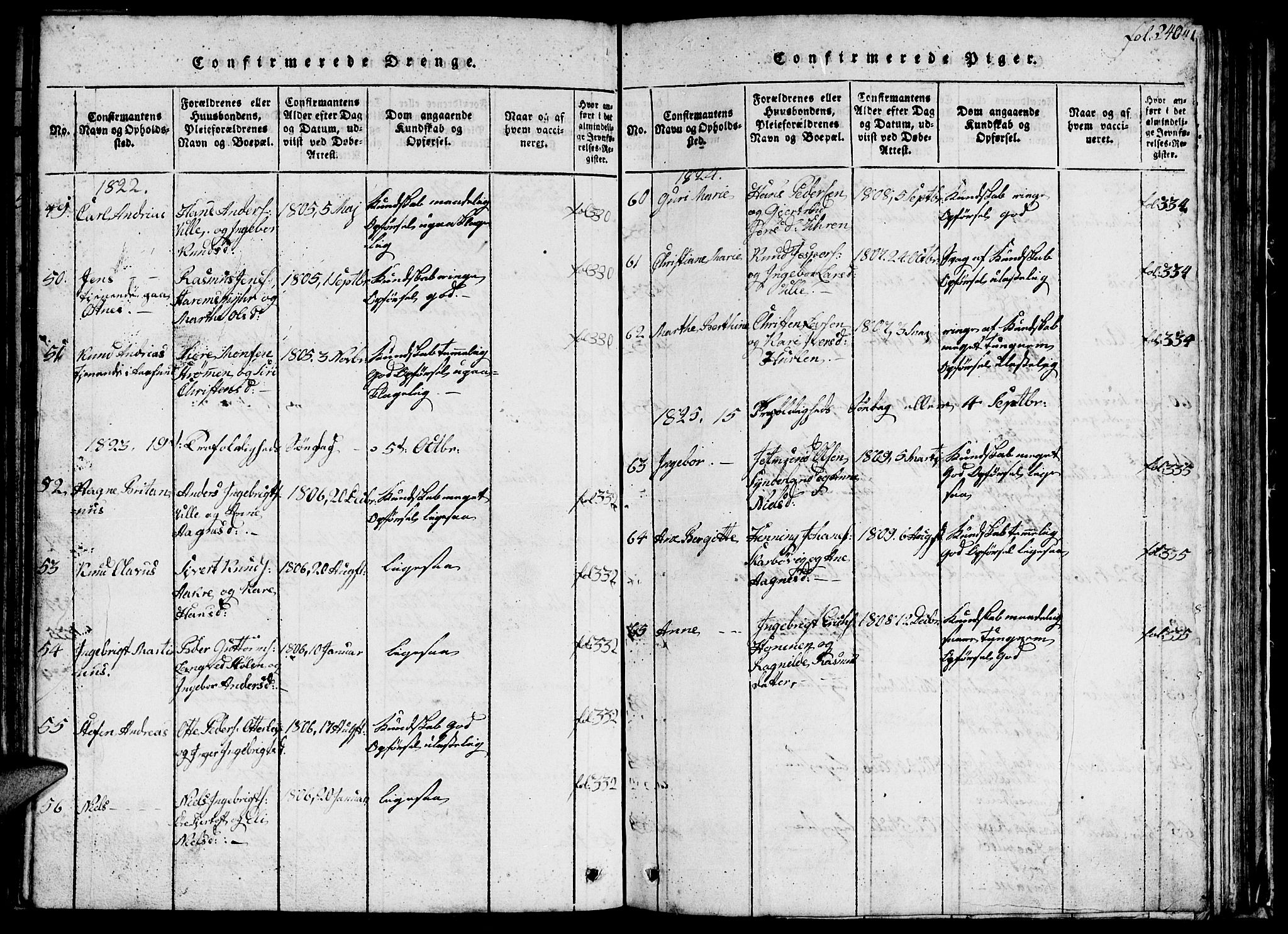 Ministerialprotokoller, klokkerbøker og fødselsregistre - Møre og Romsdal, SAT/A-1454/536/L0506: Klokkerbok nr. 536C01, 1818-1859, s. 240