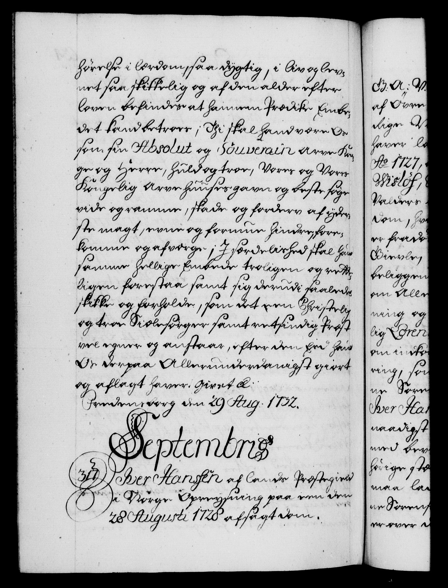 Danske Kanselli 1572-1799, RA/EA-3023/F/Fc/Fca/Fcaa/L0027: Norske registre, 1730-1732, s. 634b