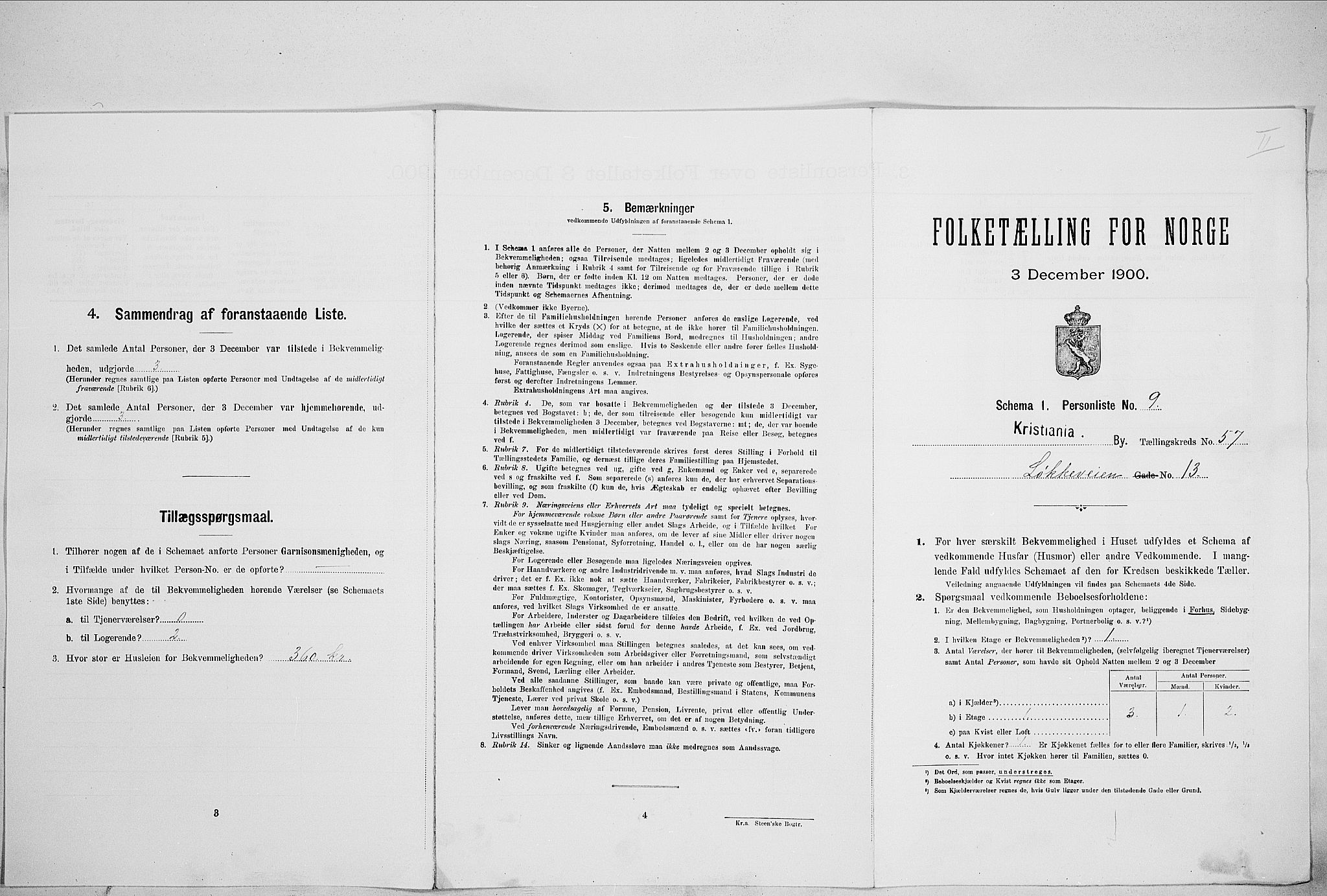 SAO, Folketelling 1900 for 0301 Kristiania kjøpstad, 1900, s. 53522