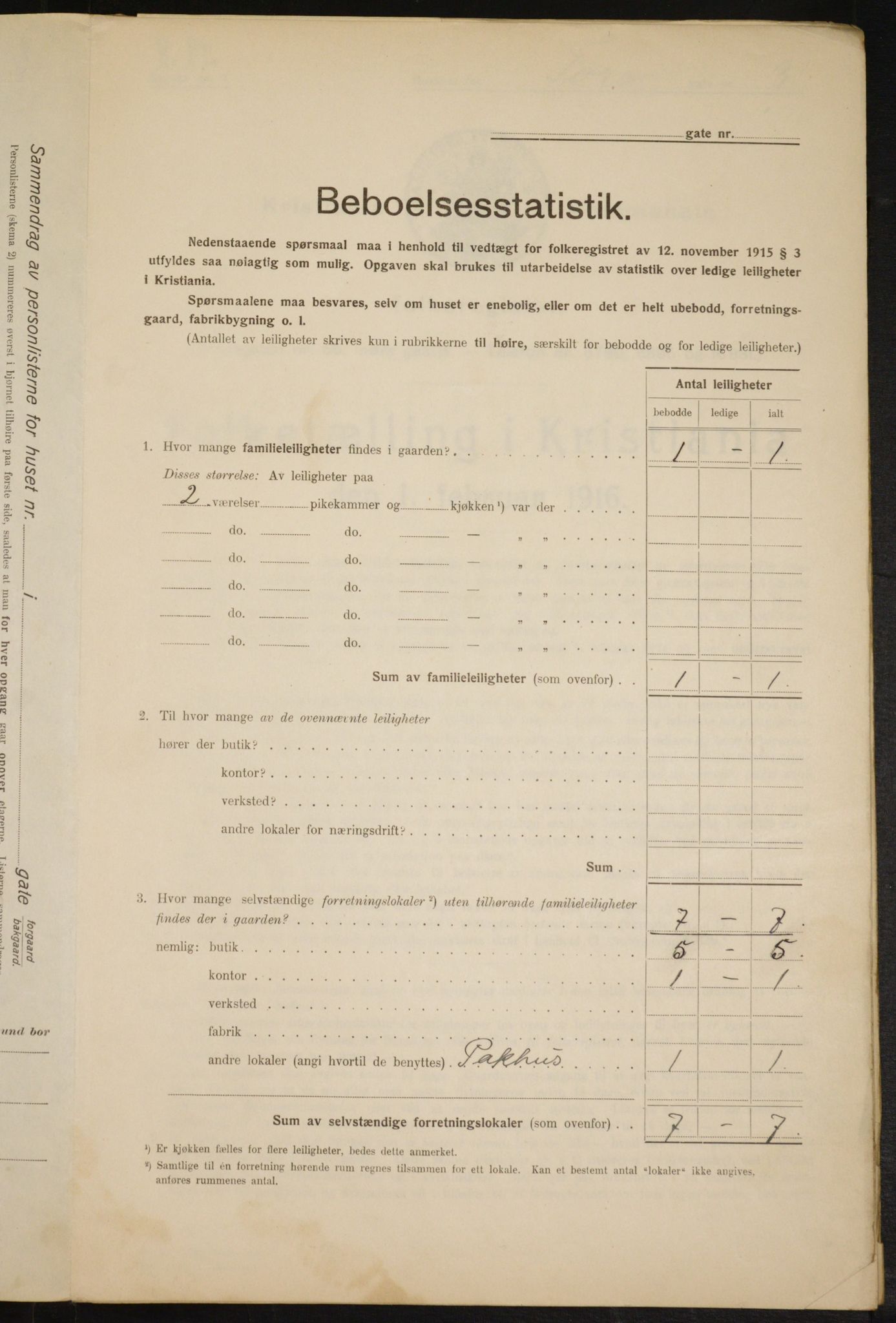 OBA, Kommunal folketelling 1.2.1916 for Kristiania, 1916, s. 117103