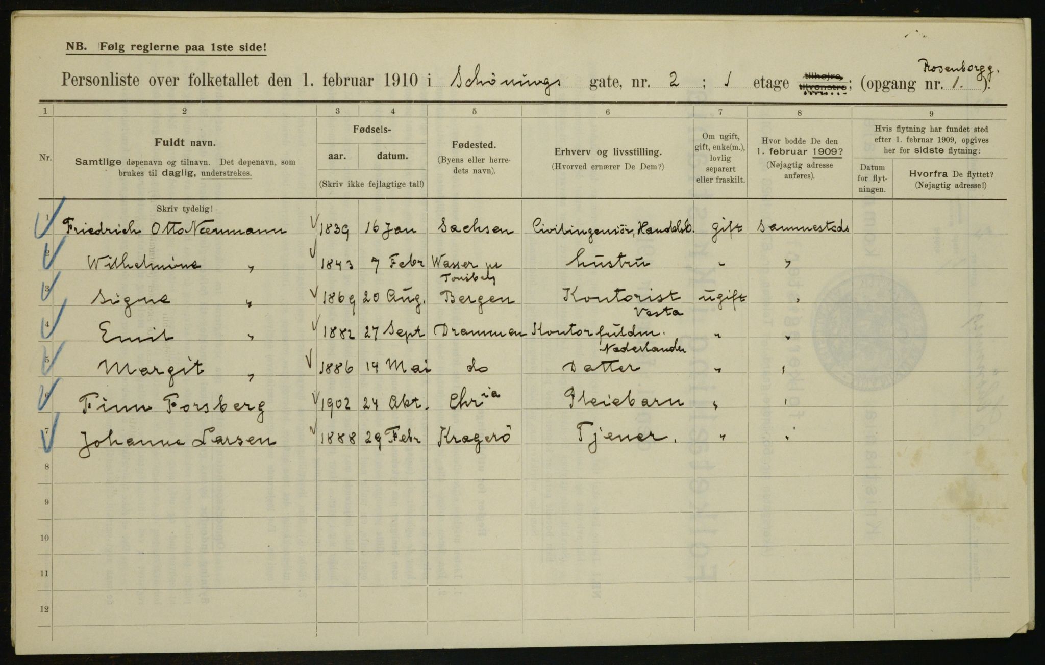 OBA, Kommunal folketelling 1.2.1910 for Kristiania, 1910, s. 89165