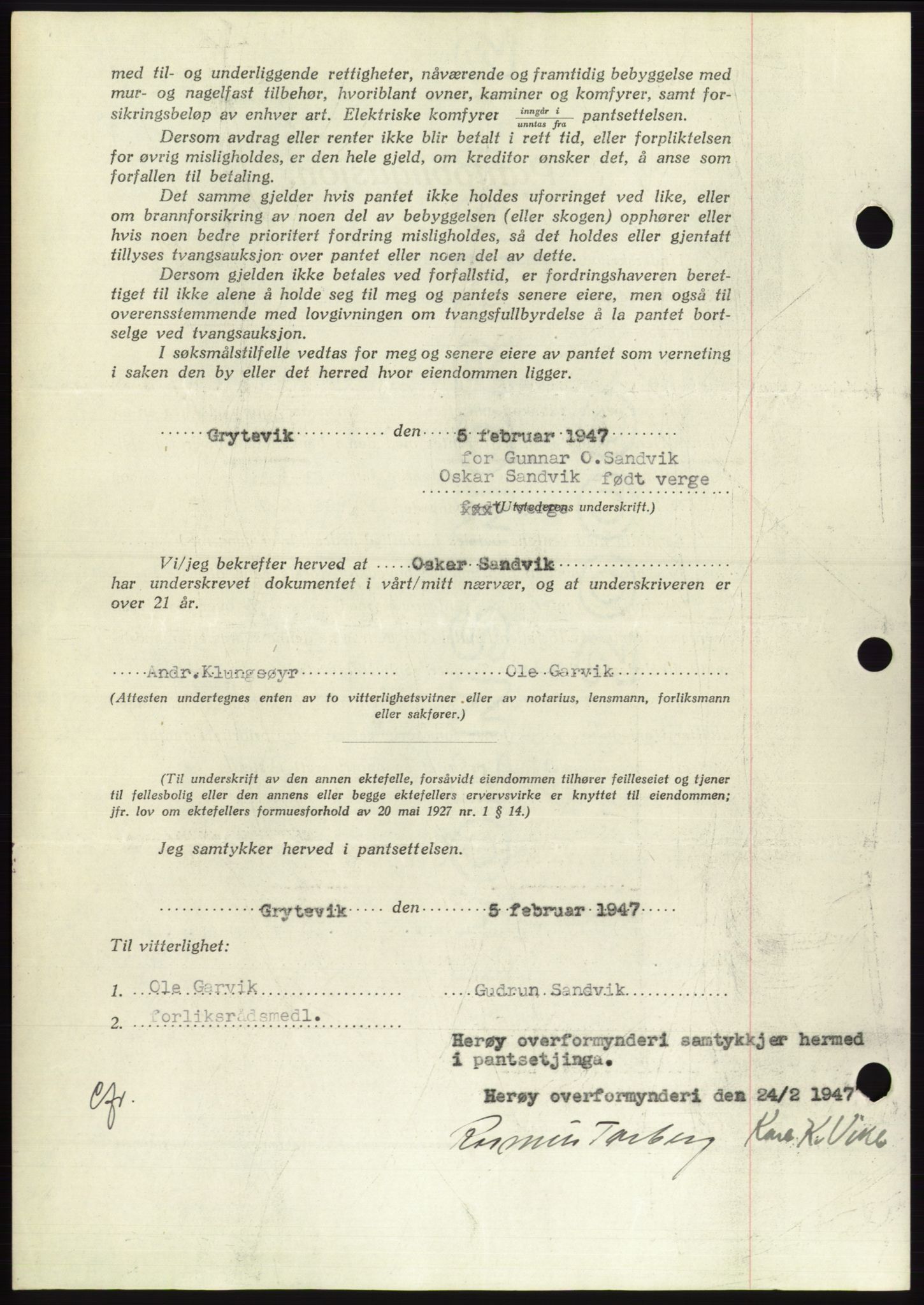 Søre Sunnmøre sorenskriveri, AV/SAT-A-4122/1/2/2C/L0114: Pantebok nr. 1-2B, 1943-1947, Dagboknr: 369/1947