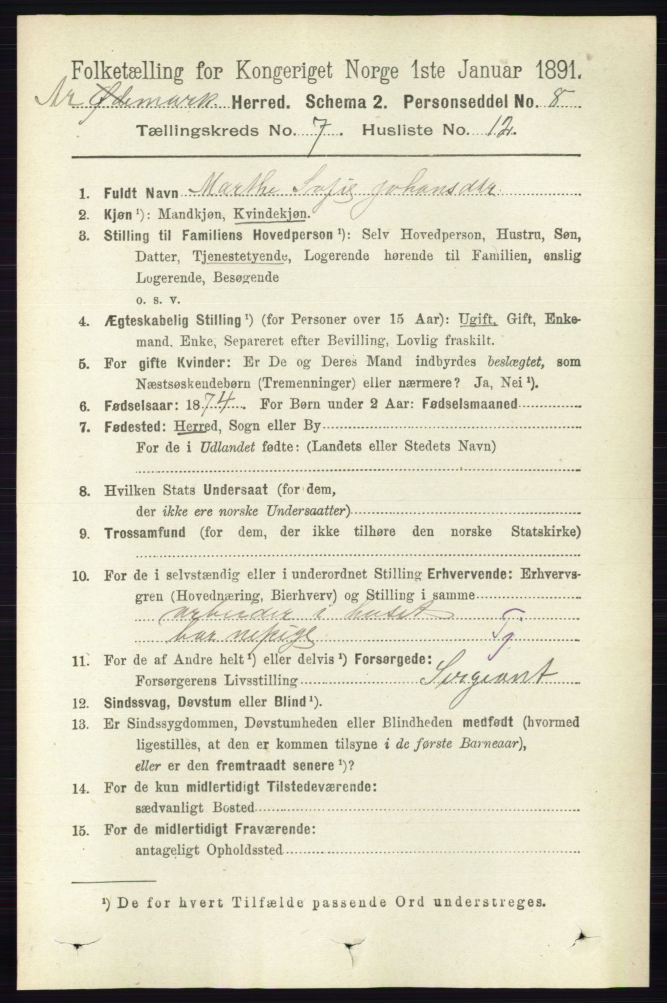 RA, Folketelling 1891 for 0118 Aremark herred, 1891, s. 3980