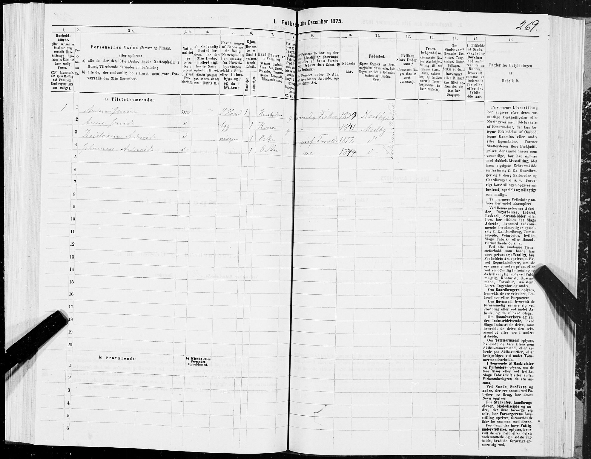 SAT, Folketelling 1875 for 1840P Saltdal prestegjeld, 1875, s. 1269