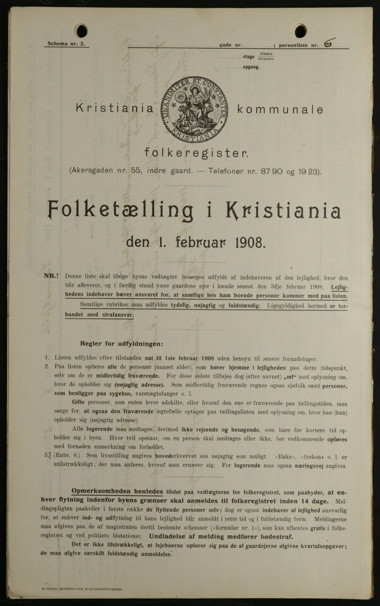 OBA, Kommunal folketelling 1.2.1908 for Kristiania kjøpstad, 1908, s. 52684