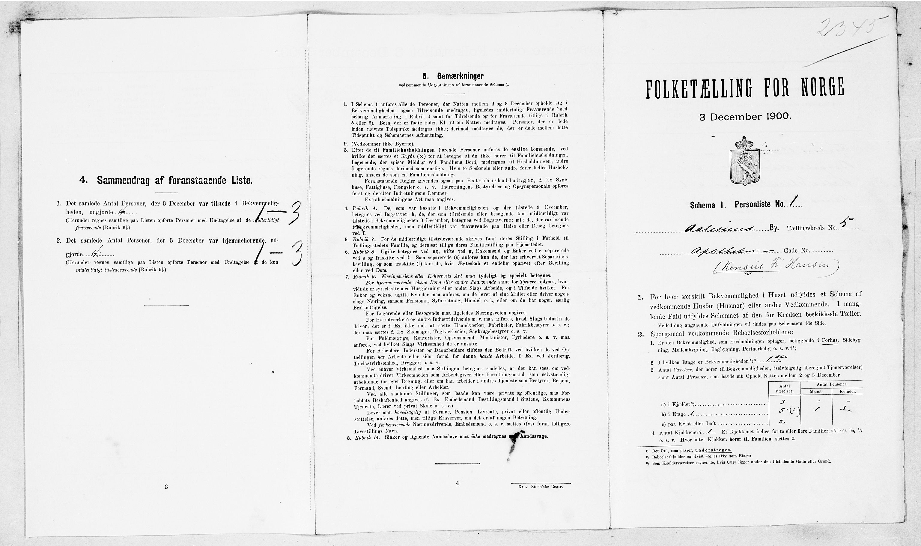 SAT, Folketelling 1900 for 1501 Ålesund kjøpstad, 1900, s. 1423