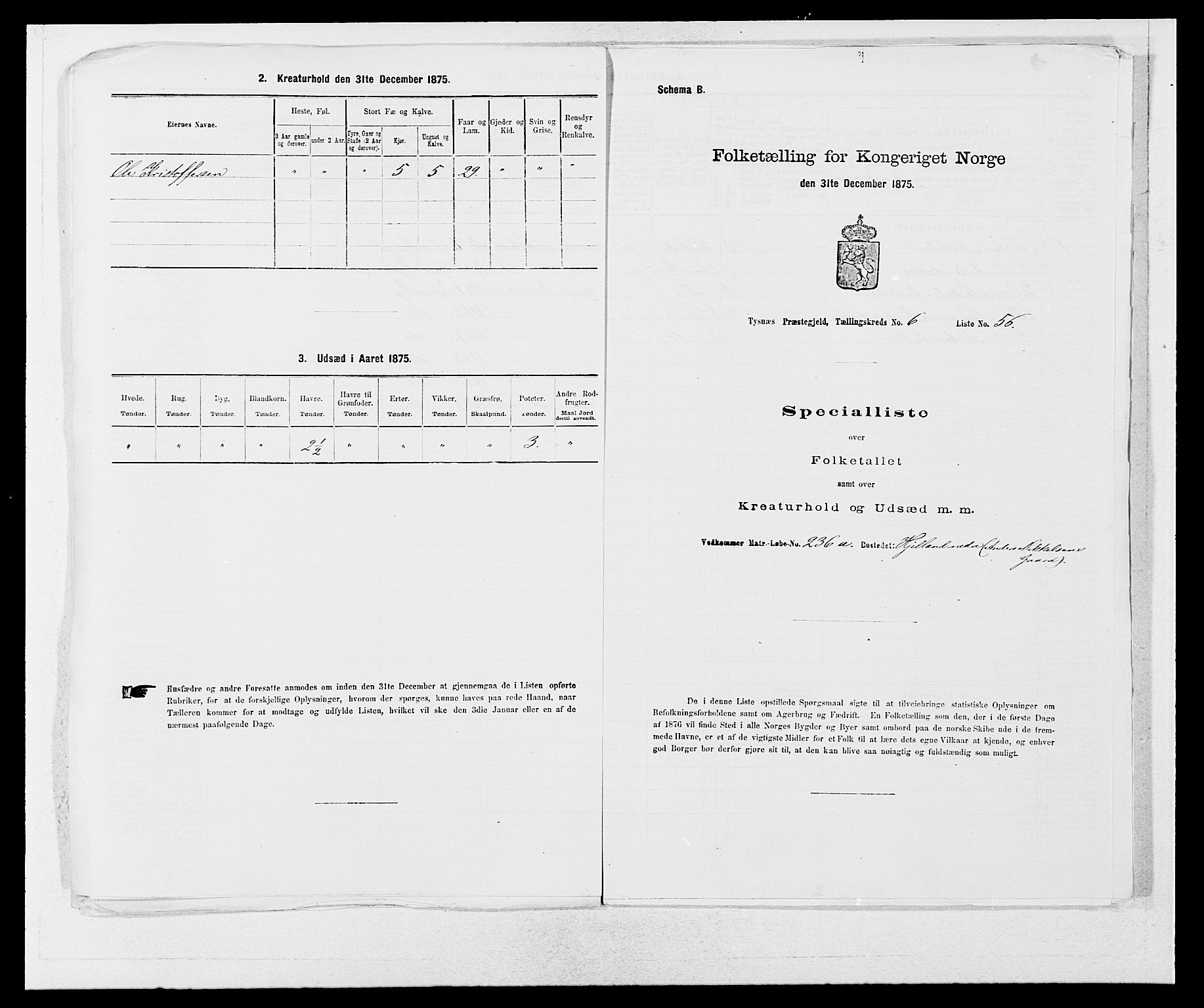 SAB, Folketelling 1875 for 1223P Tysnes prestegjeld, 1875, s. 756