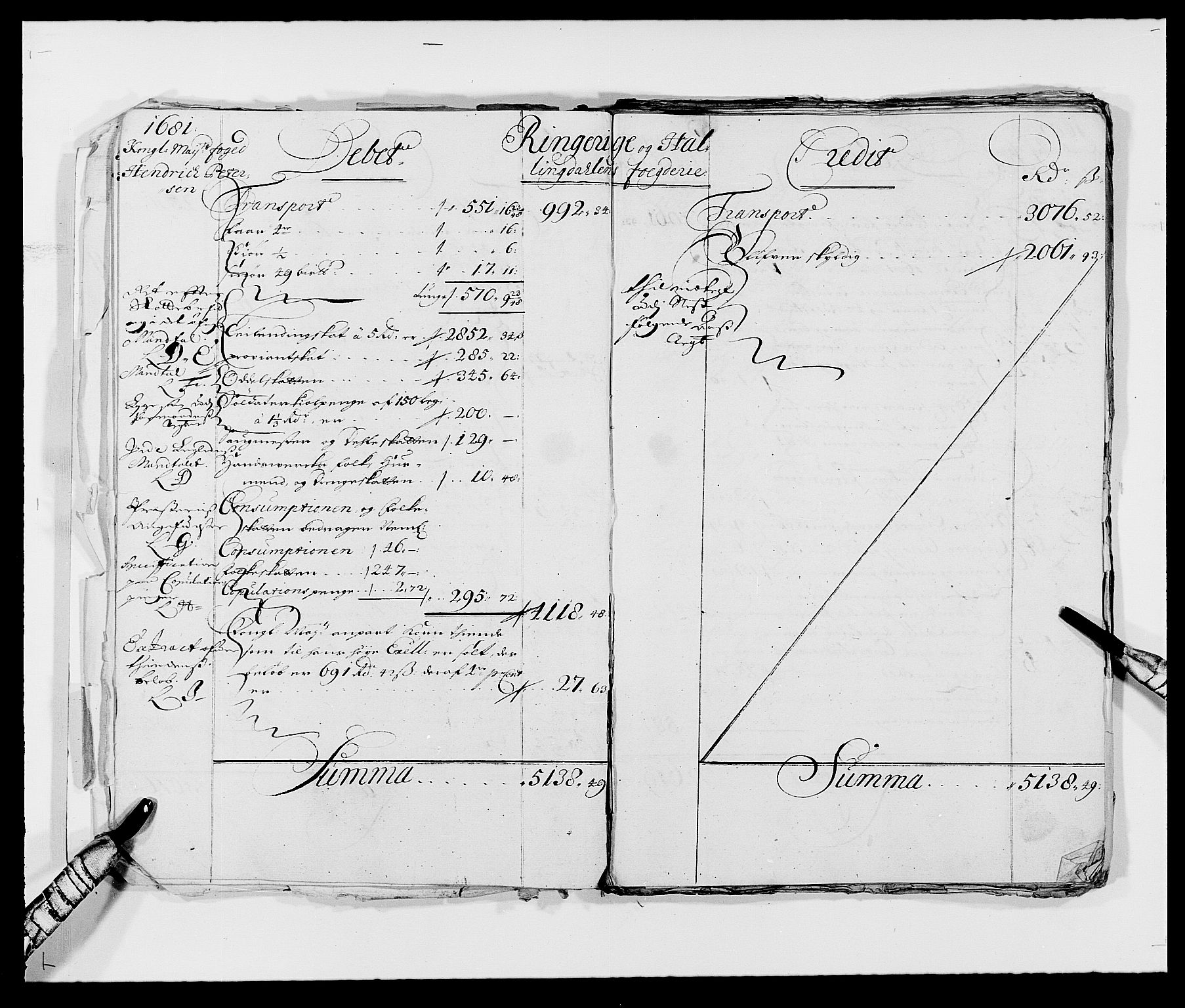 Rentekammeret inntil 1814, Reviderte regnskaper, Fogderegnskap, RA/EA-4092/R21/L1445: Fogderegnskap Ringerike og Hallingdal, 1681-1689, s. 5