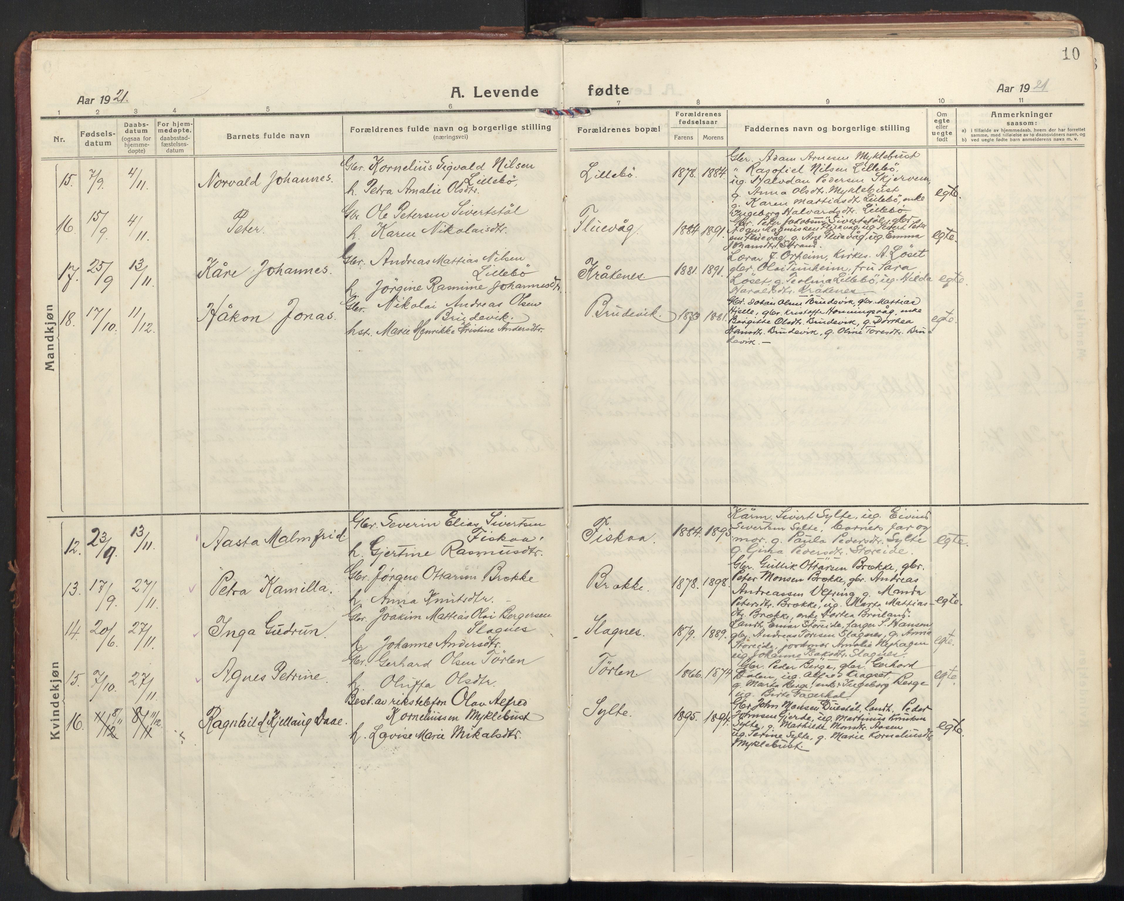 Ministerialprotokoller, klokkerbøker og fødselsregistre - Møre og Romsdal, SAT/A-1454/501/L0012: Ministerialbok nr. 501A12, 1920-1946, s. 10