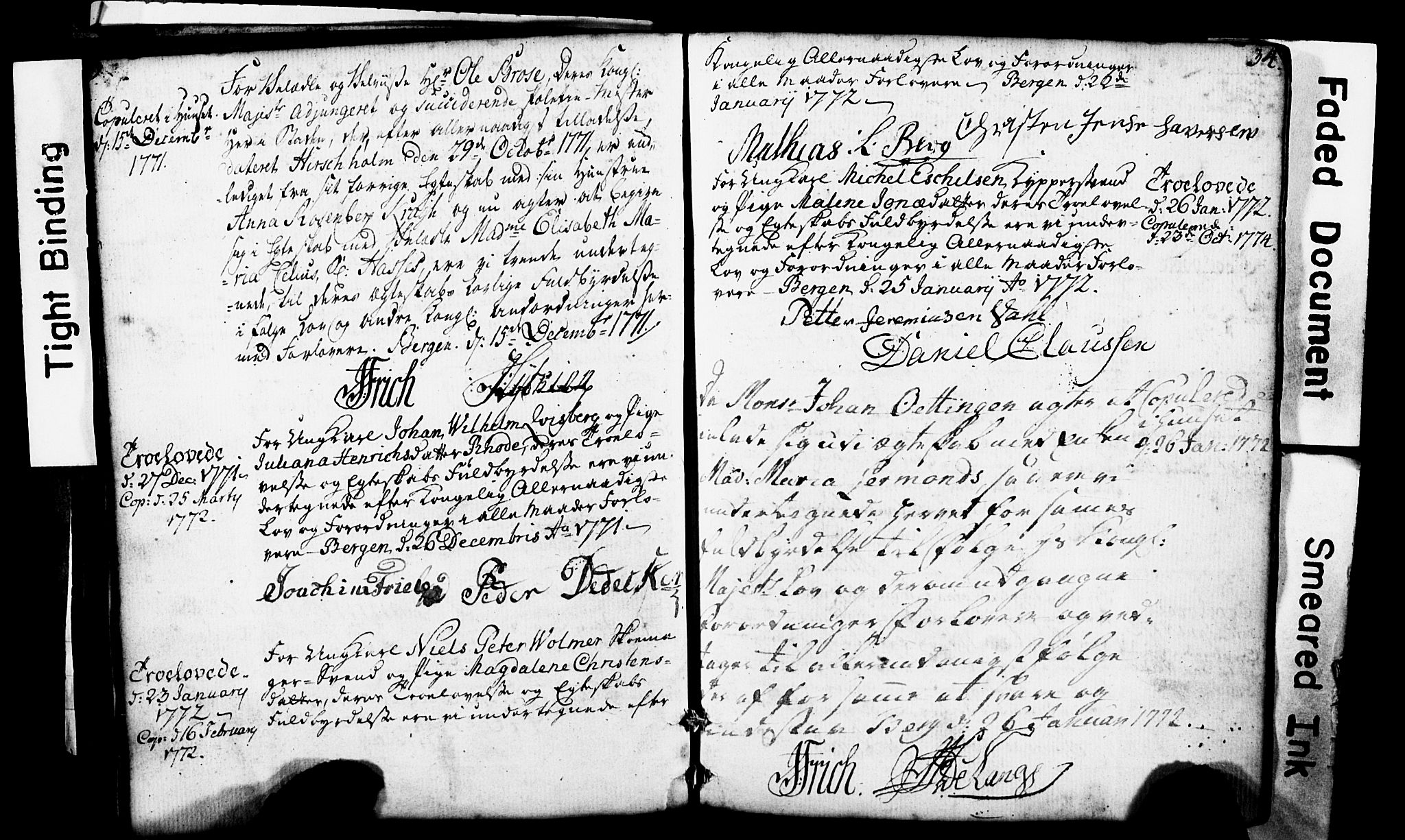 Domkirken sokneprestembete, SAB/A-74801: Forlovererklæringer nr. II.5.1, 1767-1792, s. 34