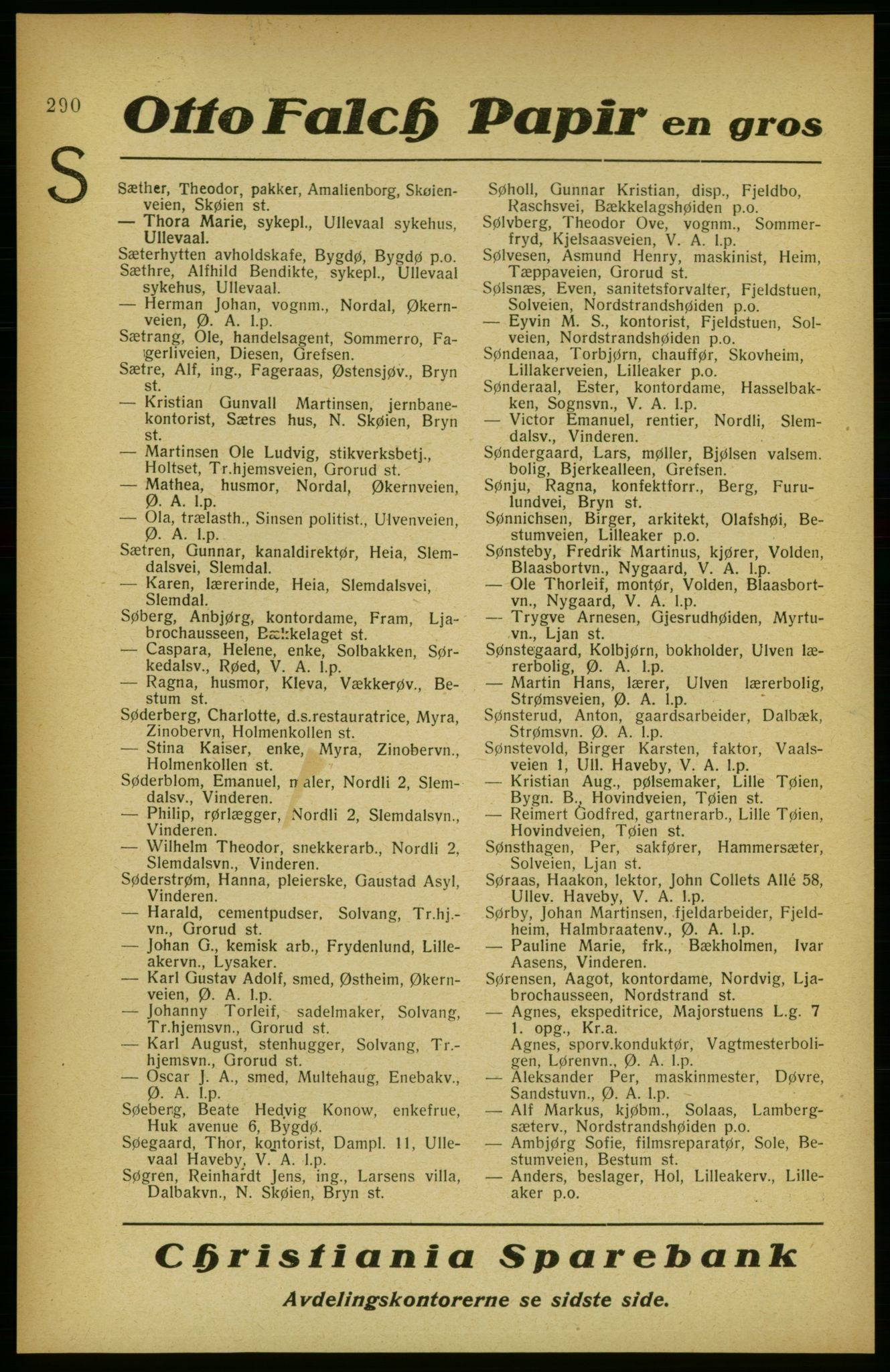 Aker adressebok/adressekalender, PUBL/001/A/002: Akers adressekalender, 1922, s. 290