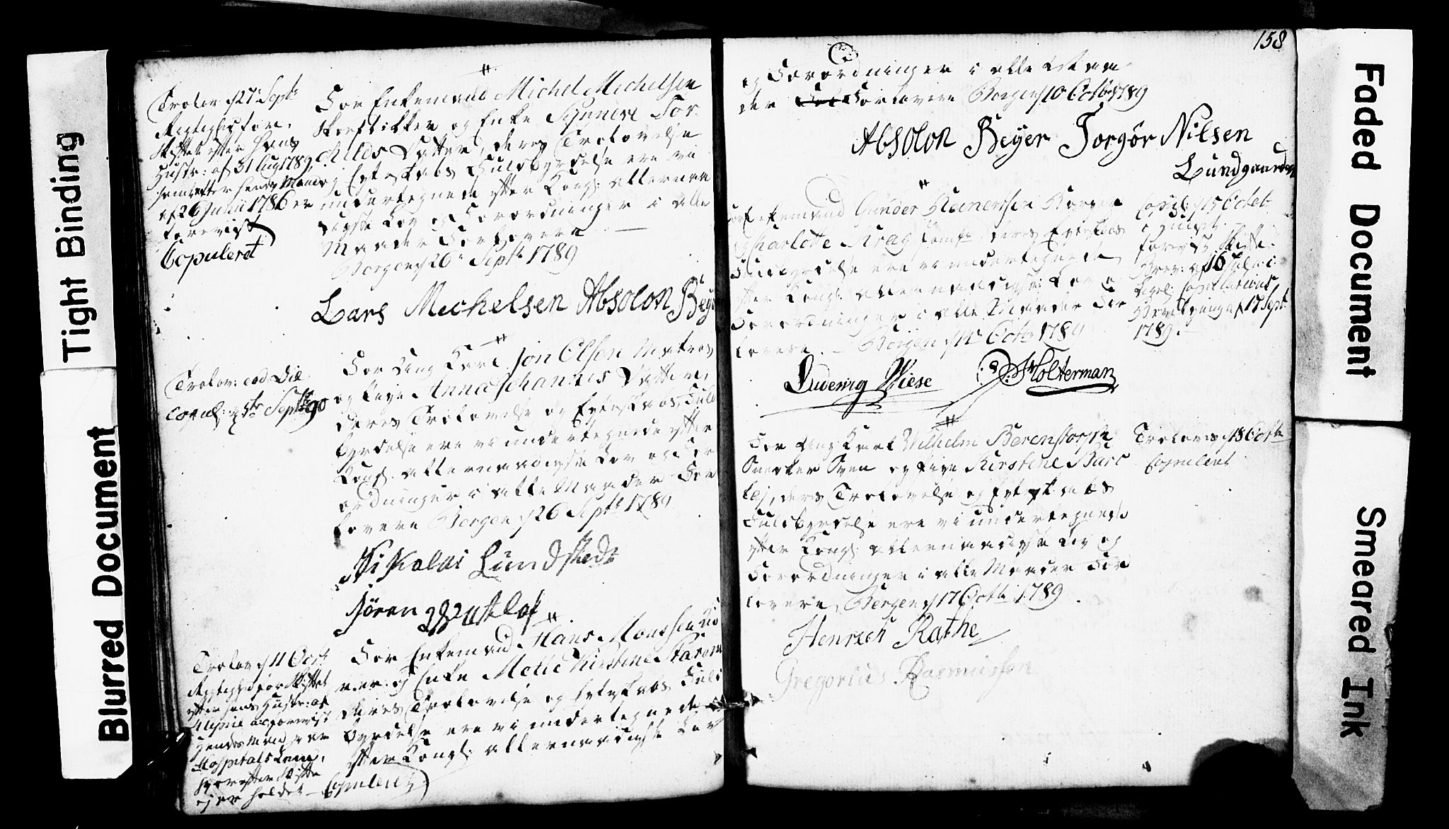 Domkirken sokneprestembete, SAB/A-74801: Forlovererklæringer nr. II.5.1, 1767-1792, s. 158