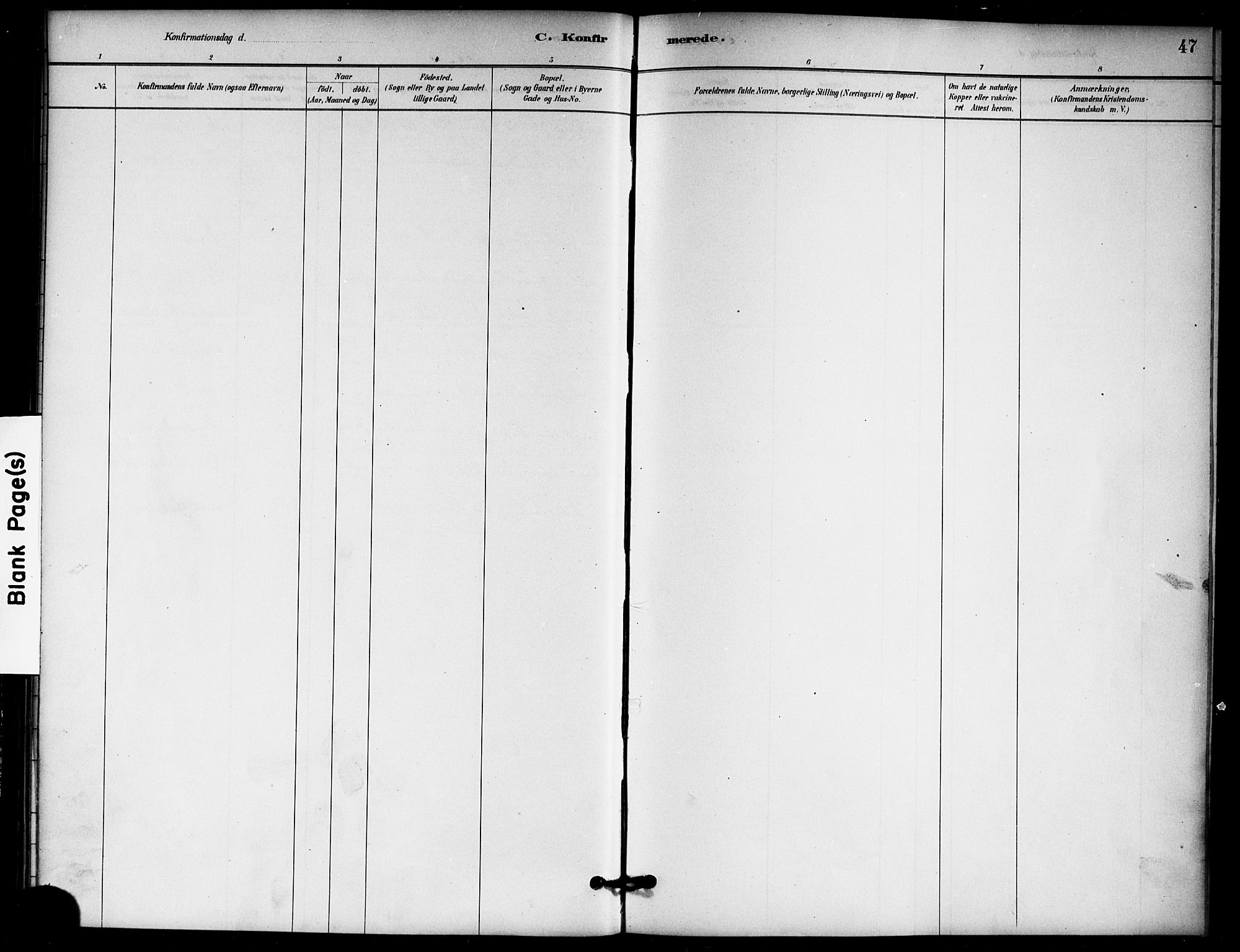 Nannestad prestekontor Kirkebøker, AV/SAO-A-10414a/F/Fb/L0001: Ministerialbok nr. II 1, 1881-1890, s. 47