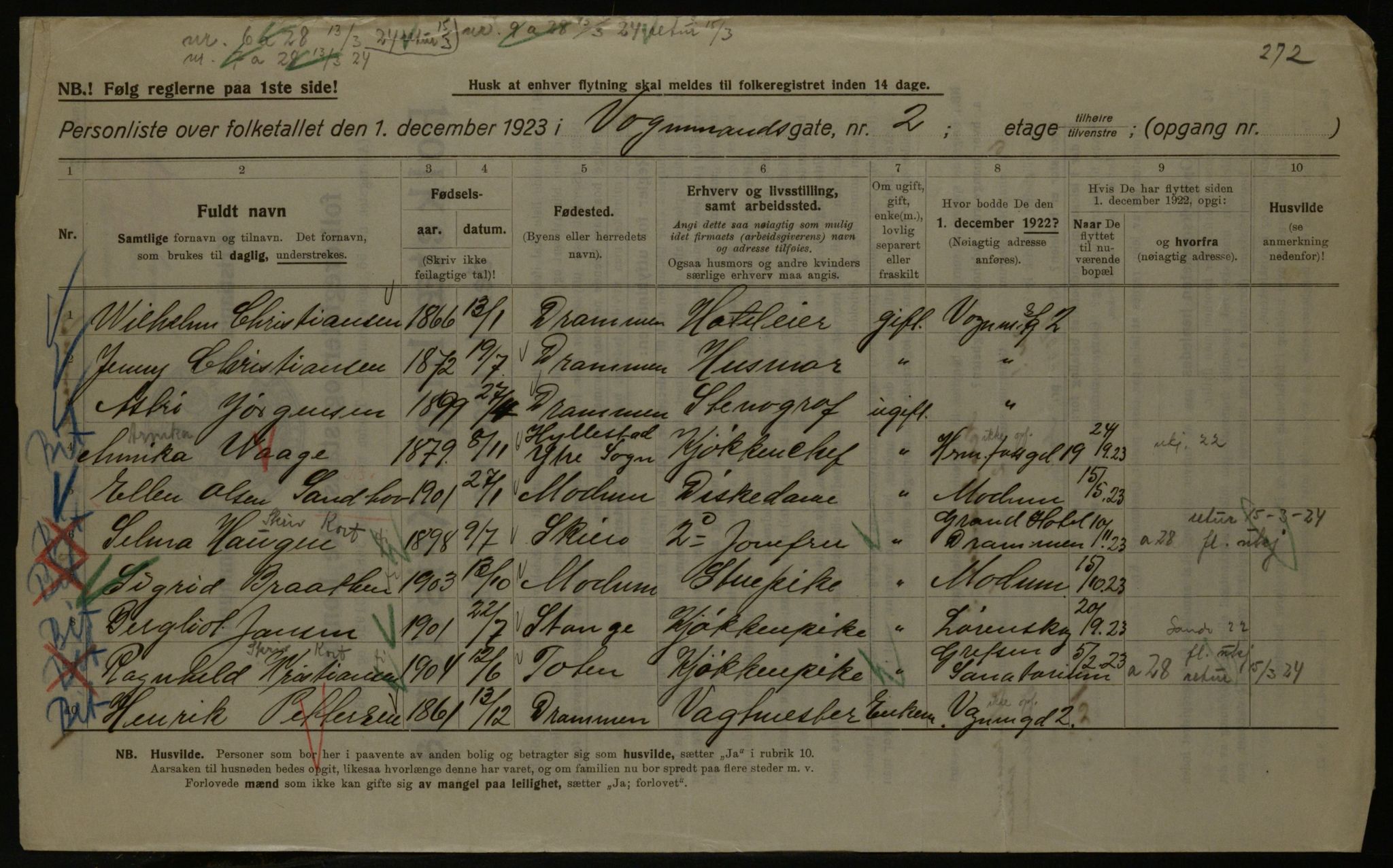 OBA, Kommunal folketelling 1.12.1923 for Kristiania, 1923, s. 136864