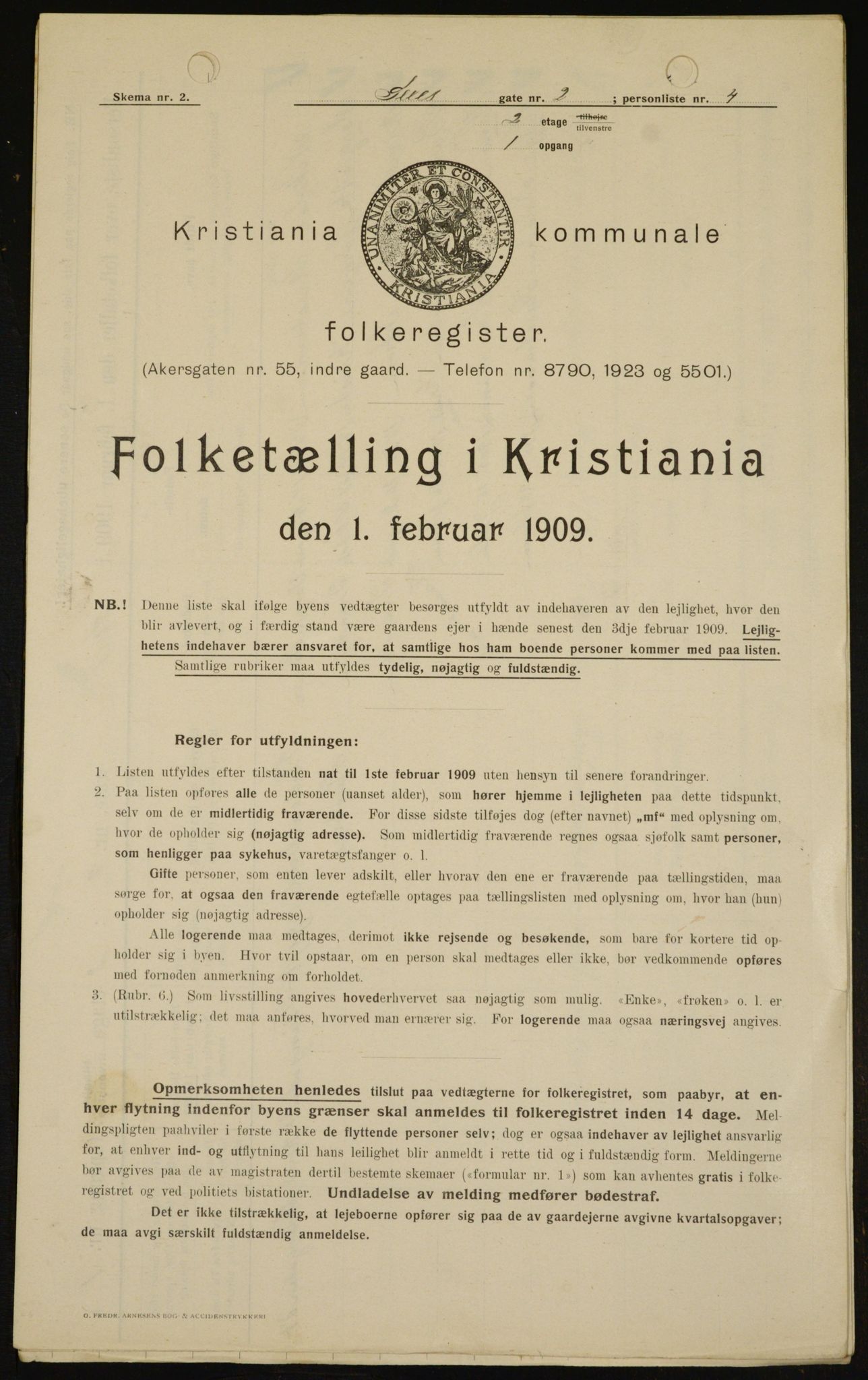 OBA, Kommunal folketelling 1.2.1909 for Kristiania kjøpstad, 1909, s. 85903