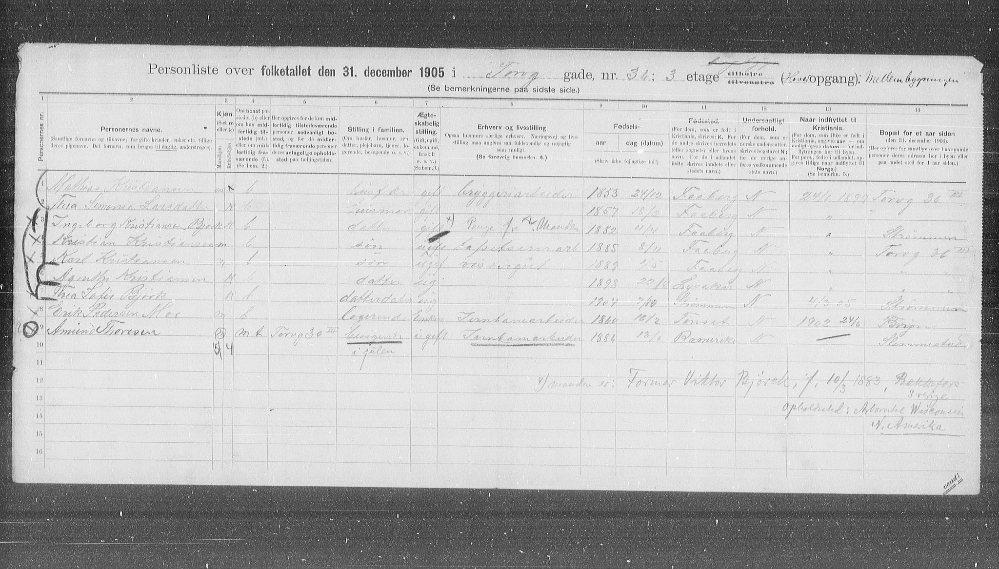 OBA, Kommunal folketelling 31.12.1905 for Kristiania kjøpstad, 1905, s. 60475