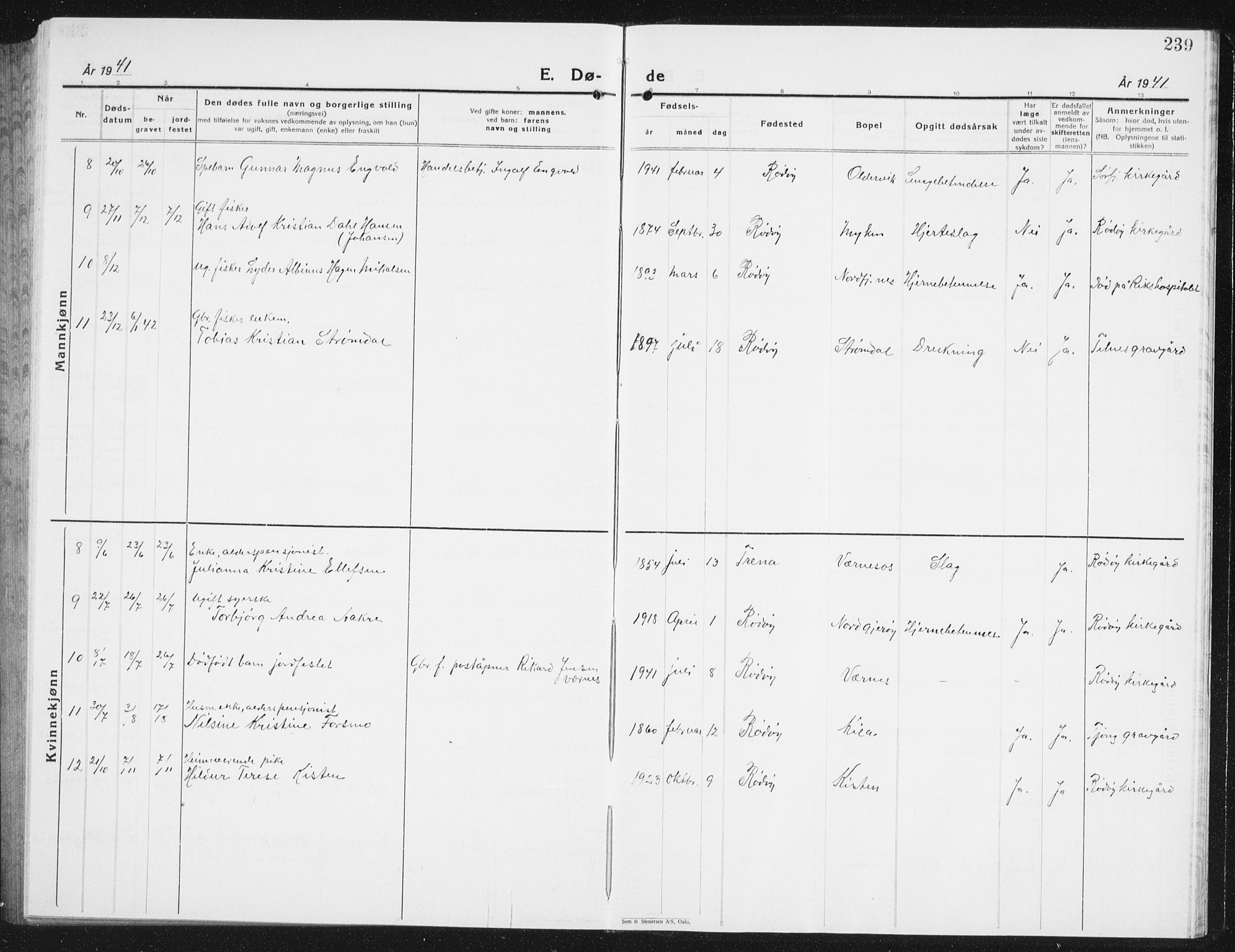 Ministerialprotokoller, klokkerbøker og fødselsregistre - Nordland, AV/SAT-A-1459/841/L0622: Klokkerbok nr. 841C06, 1924-1942, s. 239