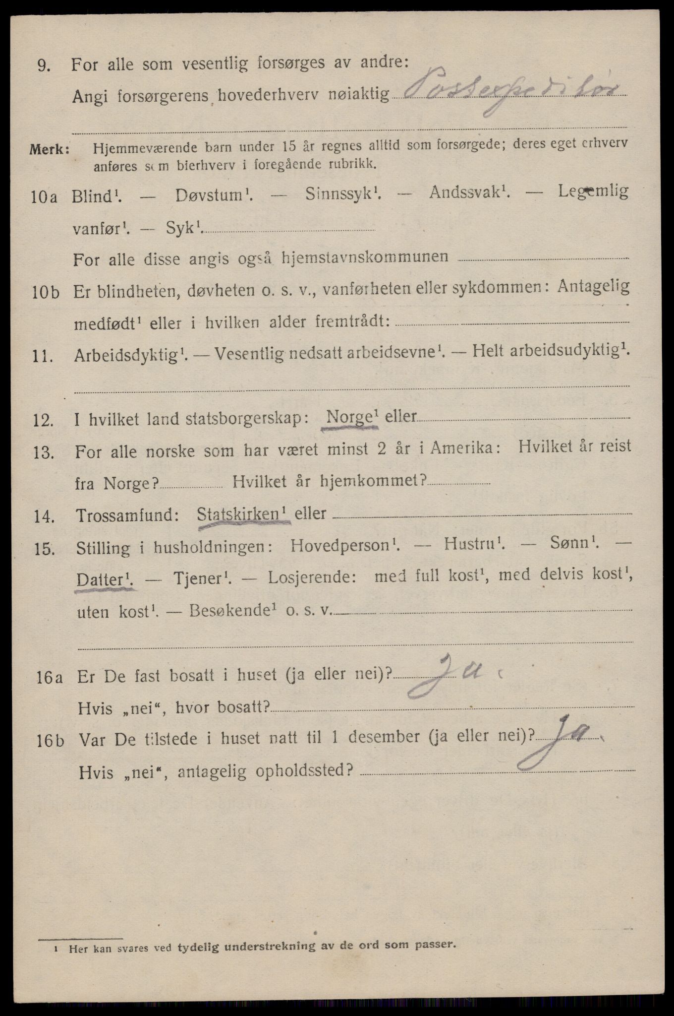 SAST, Folketelling 1920 for 1102 Sandnes ladested, 1920, s. 5795