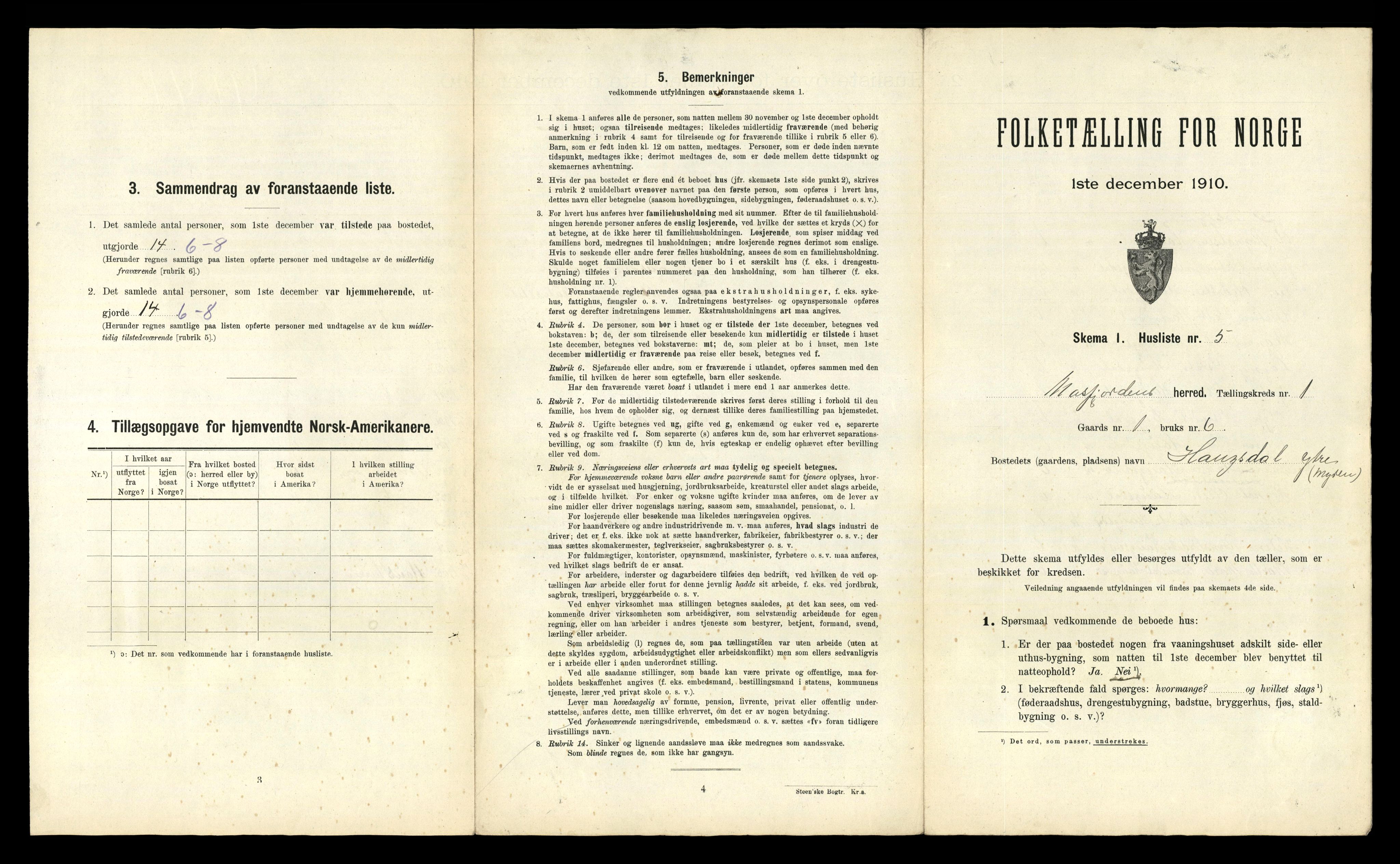 RA, Folketelling 1910 for 1266 Masfjorden herred, 1910, s. 50