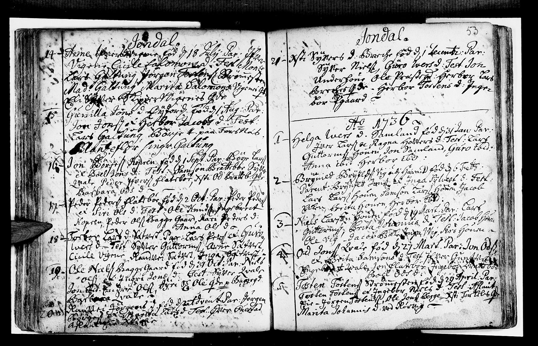 Strandebarm sokneprestembete, SAB/A-78401/H/Haa: Ministerialbok nr. A 2 /2, 1727-1750, s. 53