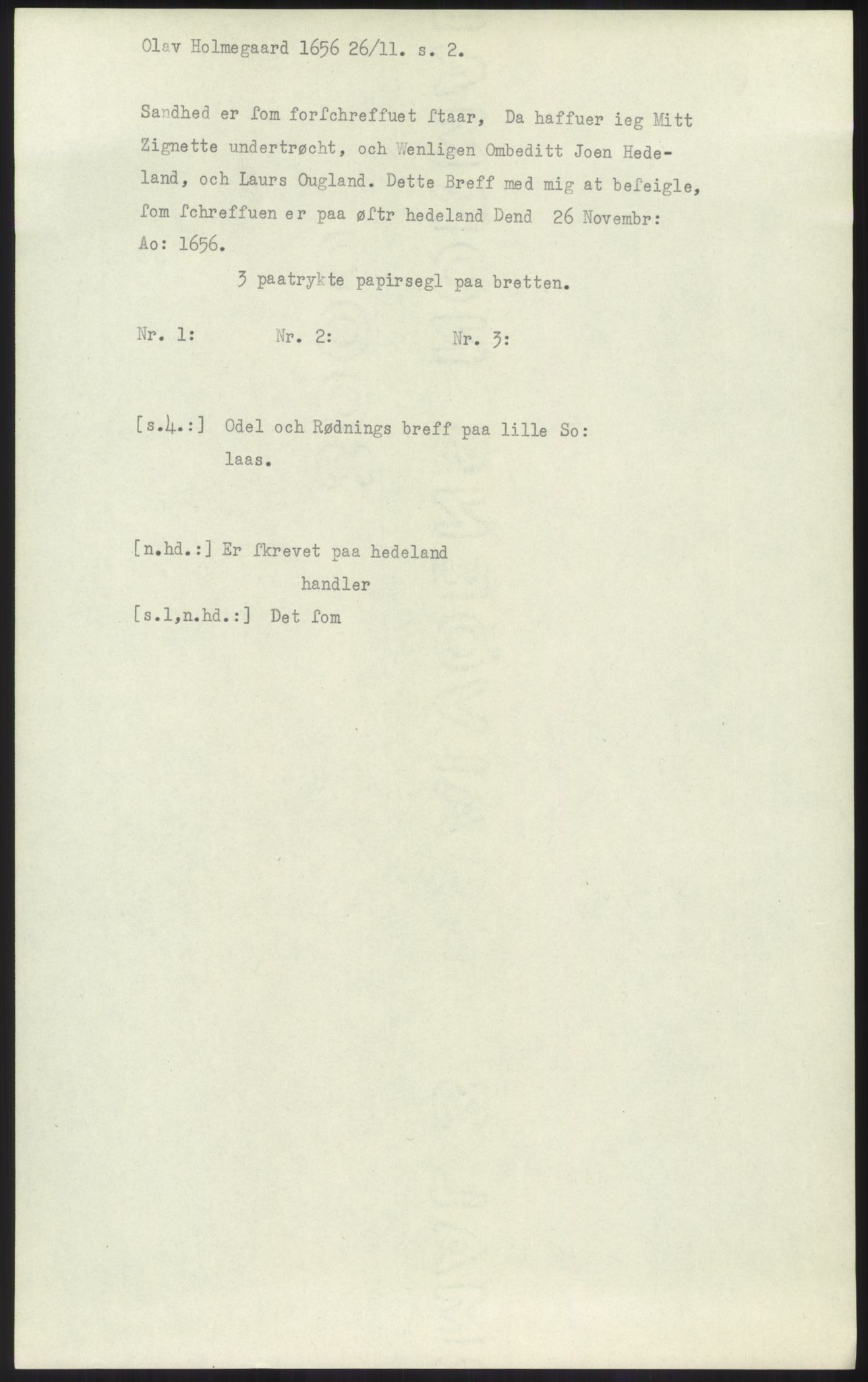 Samlinger til kildeutgivelse, Diplomavskriftsamlingen, AV/RA-EA-4053/H/Ha, s. 1609