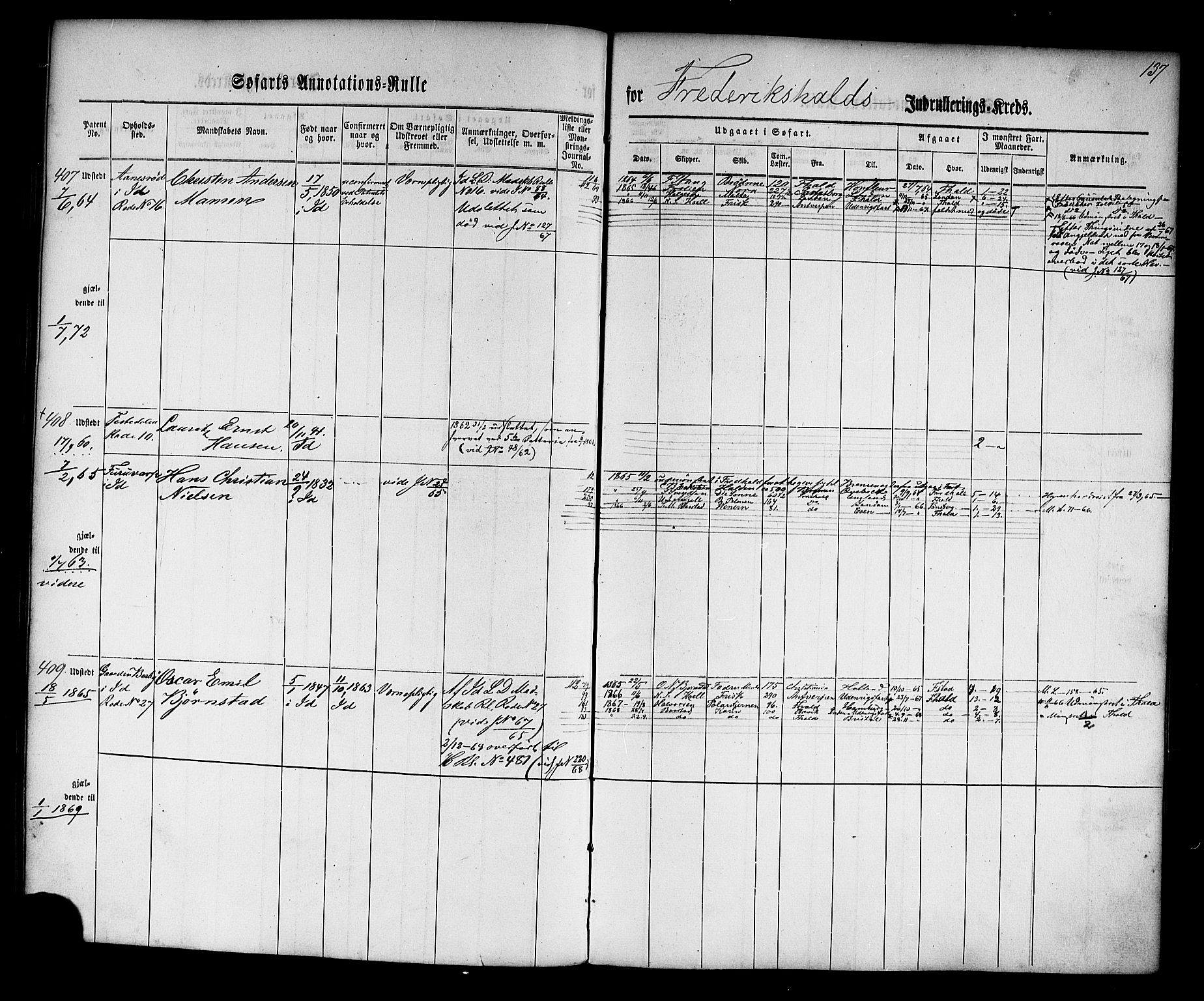 Halden mønstringskontor, AV/SAO-A-10569a/F/Fc/Fca/L0001: Annotasjonsrulle, 1860-1868, s. 139