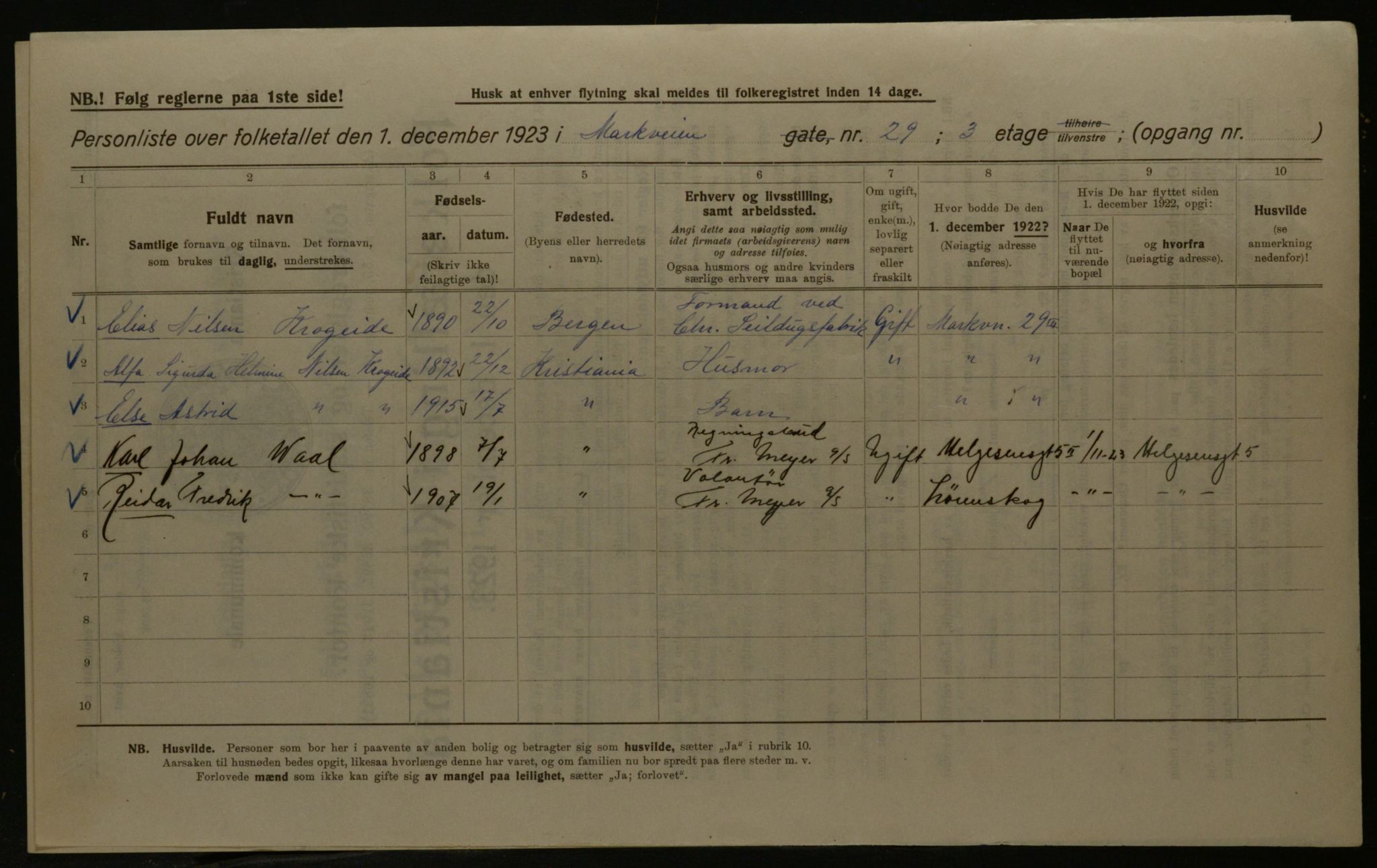 OBA, Kommunal folketelling 1.12.1923 for Kristiania, 1923, s. 70637