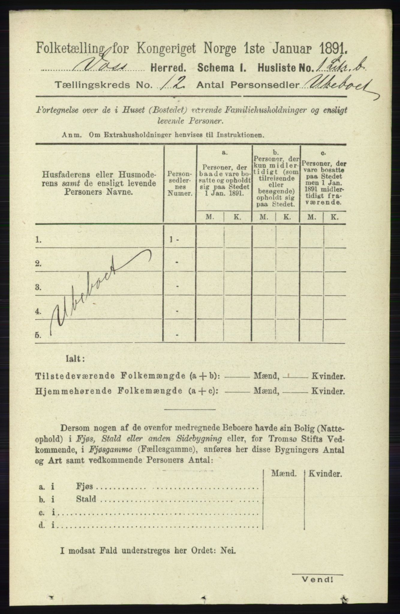 RA, Folketelling 1891 for 1235 Voss herred, 1891, s. 6416