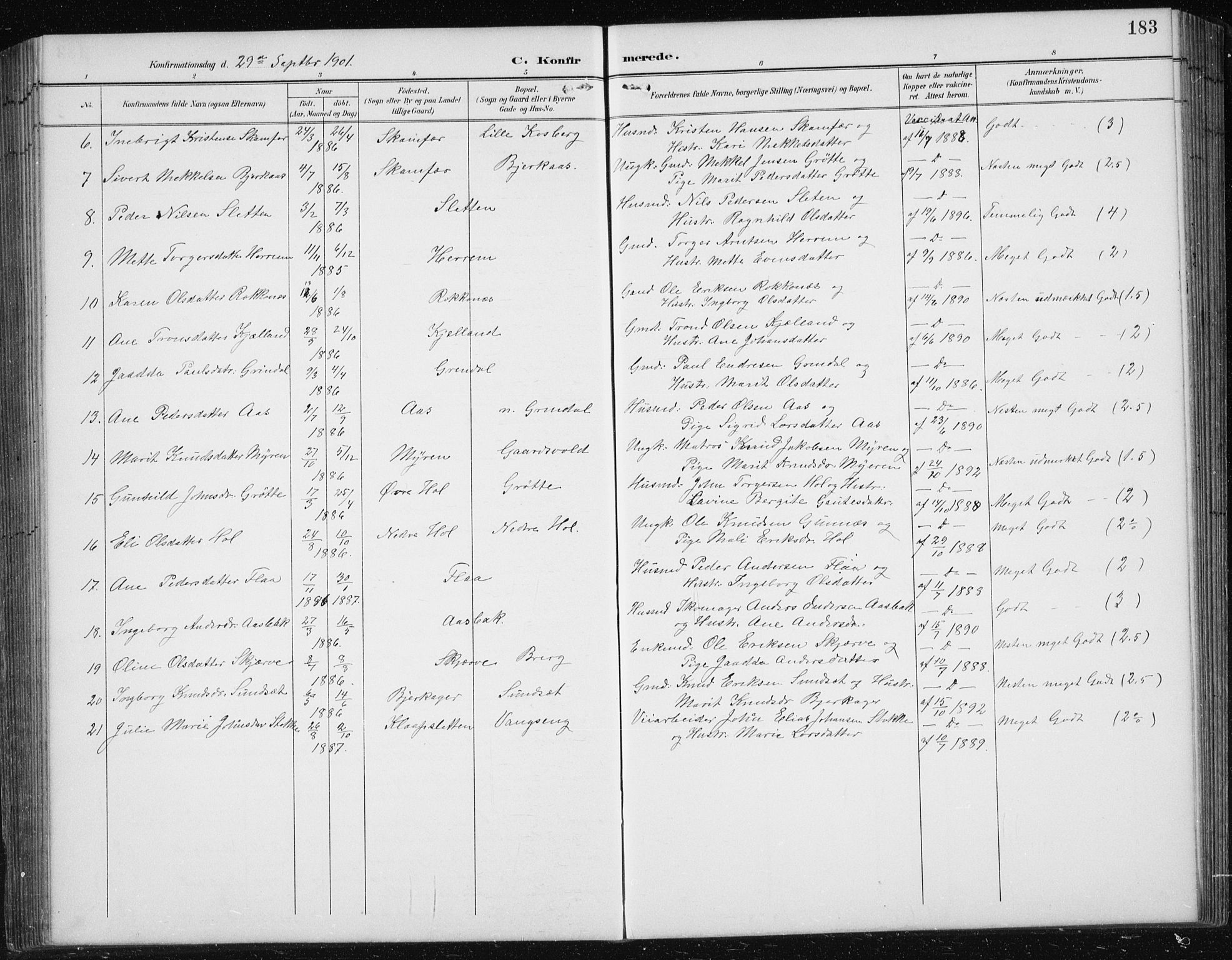 Ministerialprotokoller, klokkerbøker og fødselsregistre - Sør-Trøndelag, AV/SAT-A-1456/674/L0876: Klokkerbok nr. 674C03, 1892-1912, s. 183