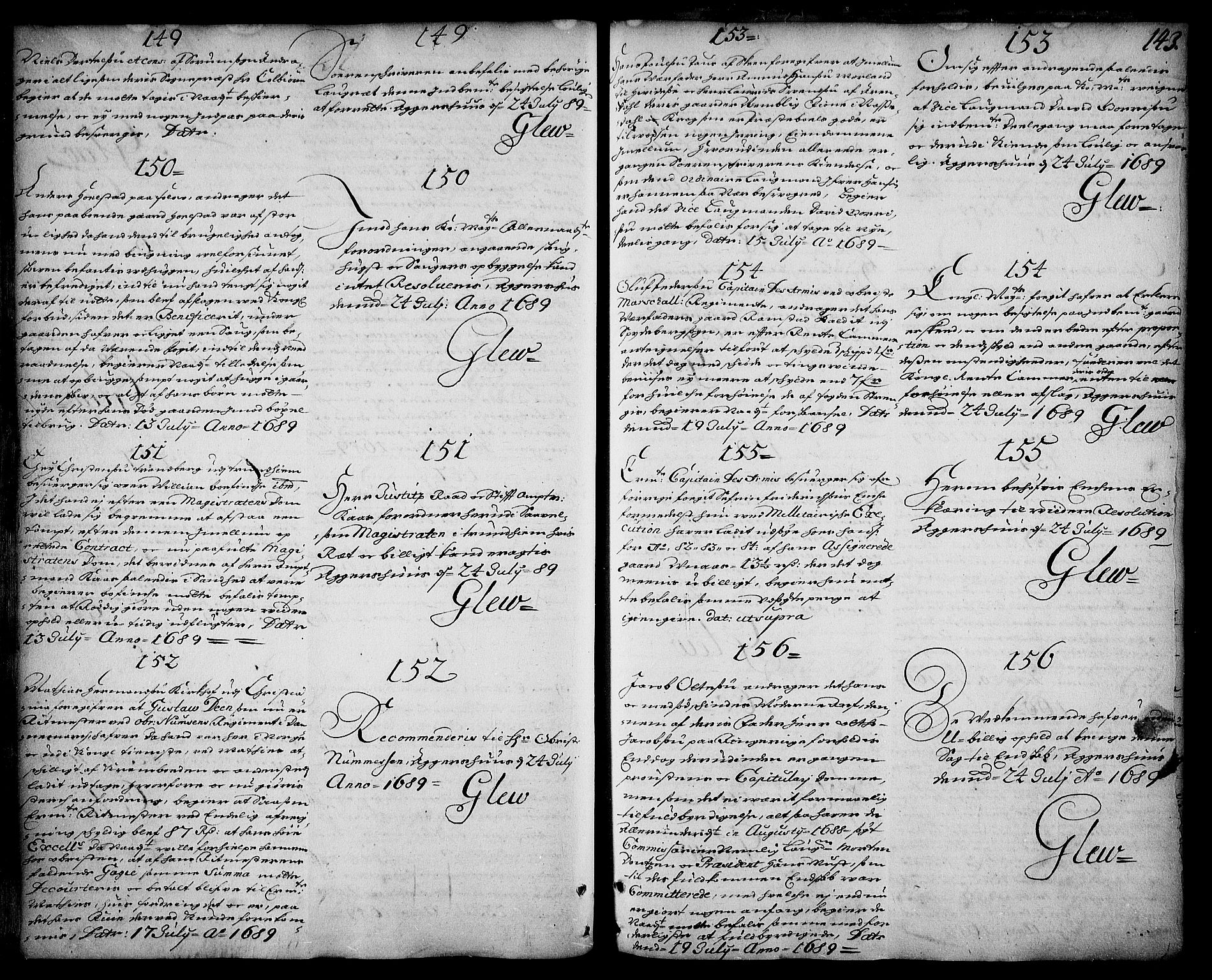 Stattholderembetet 1572-1771, AV/RA-EA-2870/Ad/L0004: Supplikasjons- og resolusjonsprotokoll, 1683-1691, s. 142b-143a