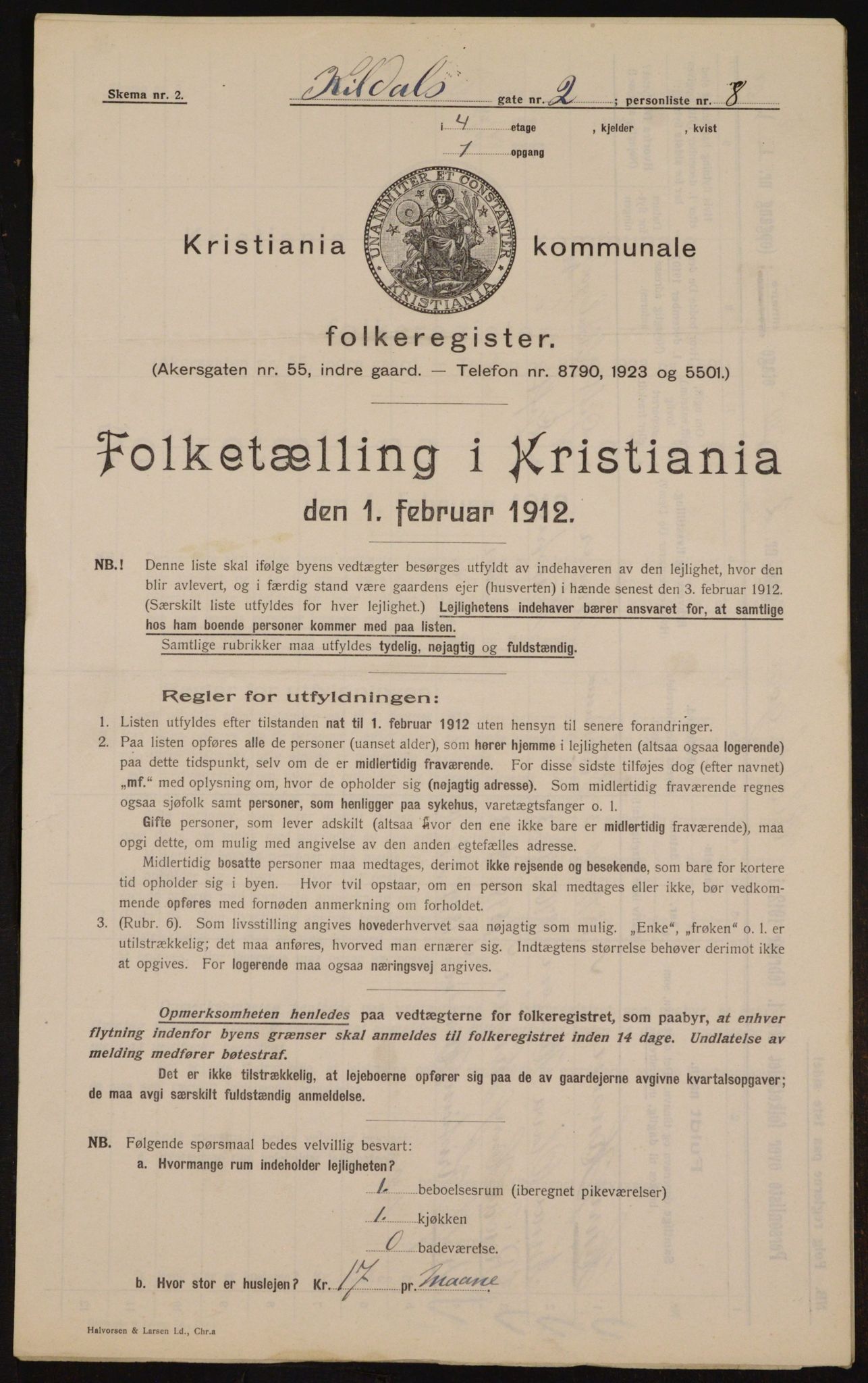 OBA, Kommunal folketelling 1.2.1912 for Kristiania, 1912, s. 49758