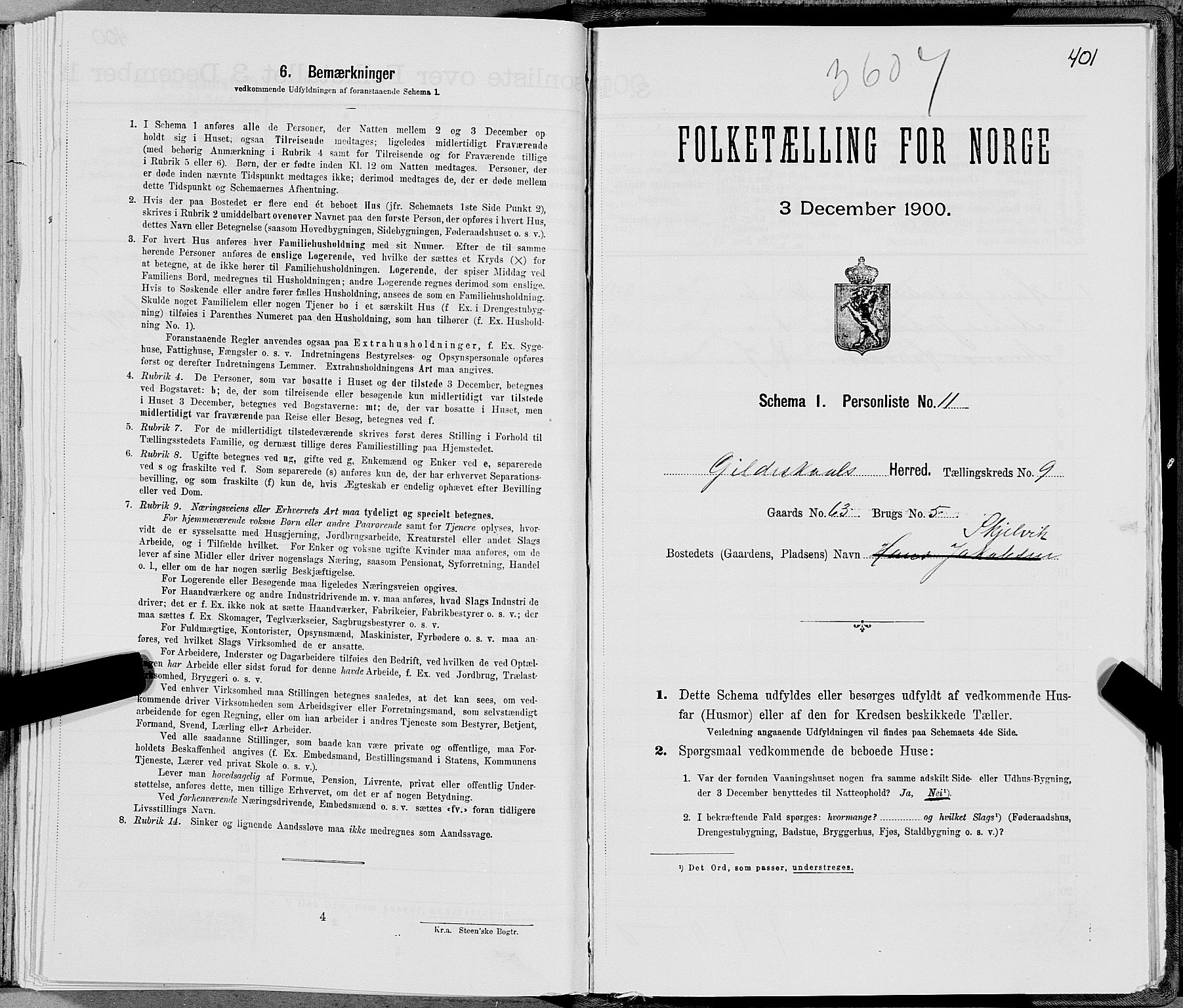 SAT, Folketelling 1900 for 1838 Gildeskål herred, 1900, s. 917
